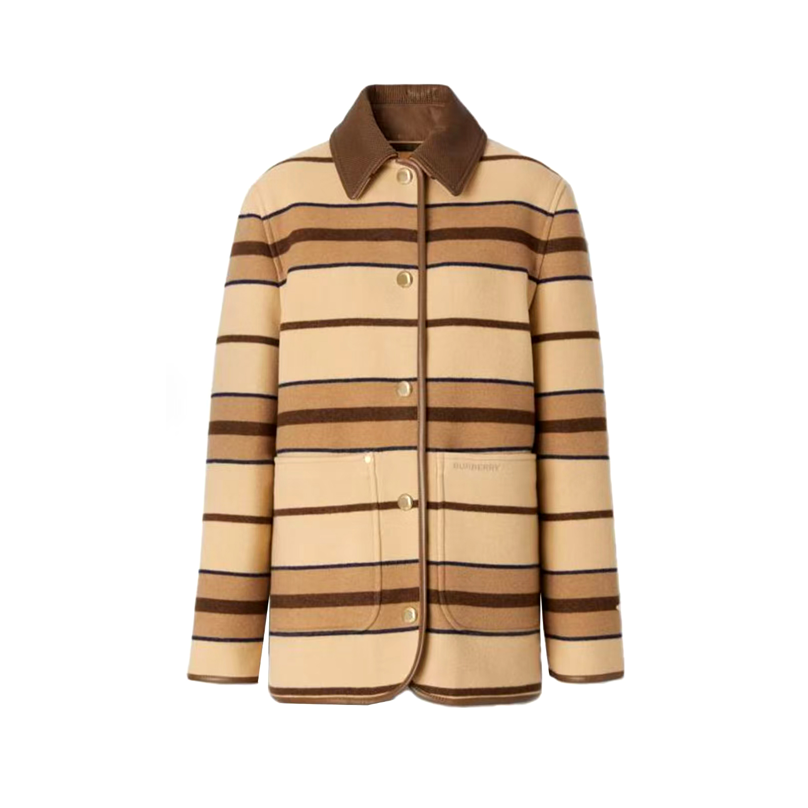 NIGO Burberry Women's Fall/Winter Fashion Casual Lapel Single Breasted Striped Long Sleeve Coat Jacket #nigo79147
