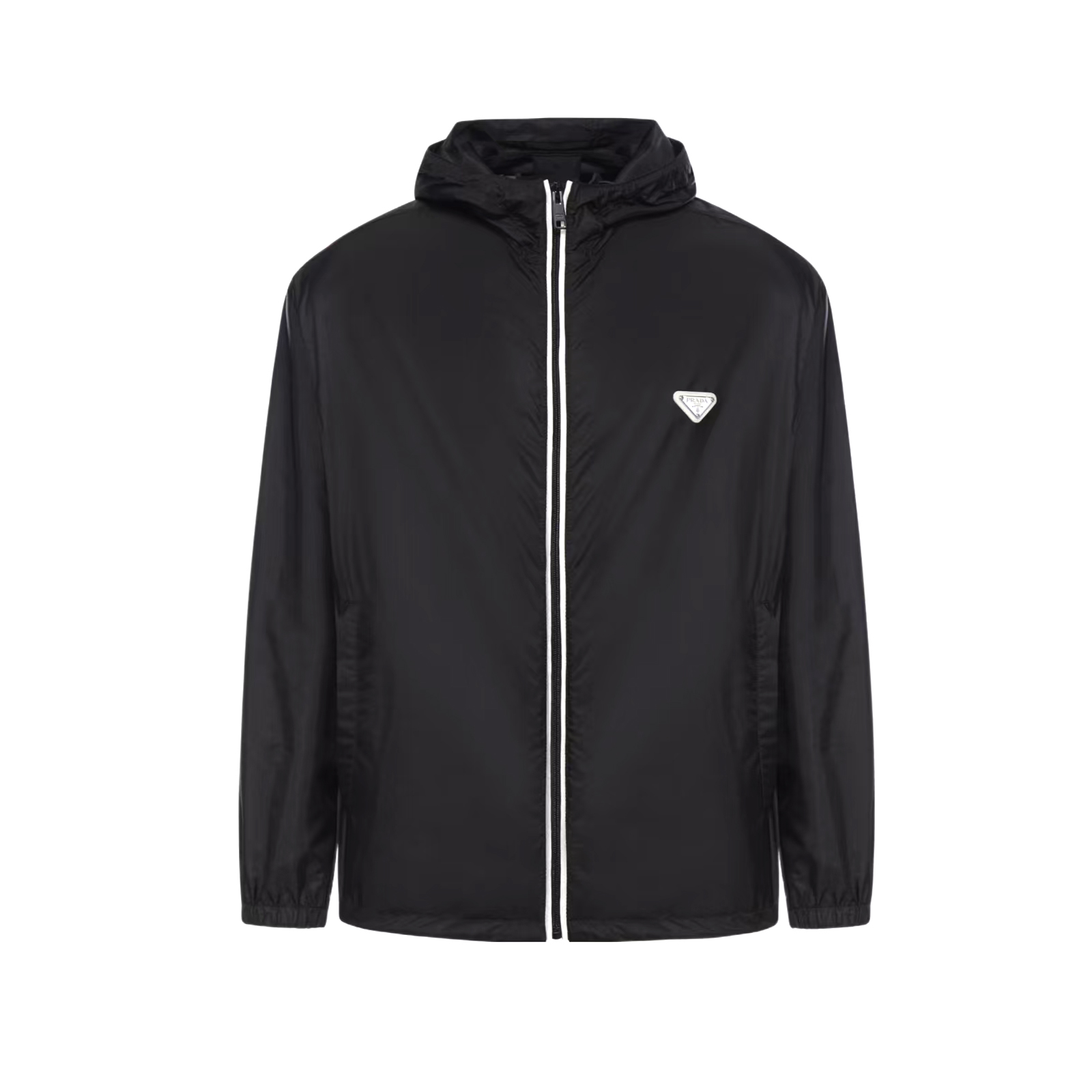 NIGO Prada Men's Spring/fall Fashion Casual Solid Color Zipper Hooded Triangle Logo Nylon Drawstring Jacket #nigo79139