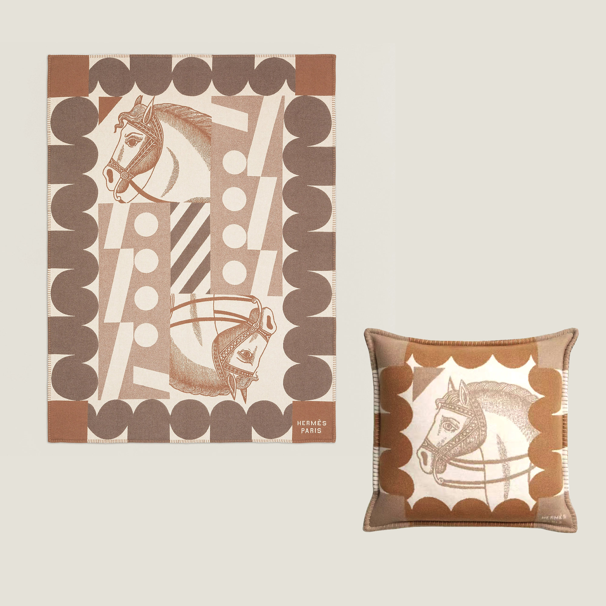 NIGO Hermes Cheval Joker blanket Autumn/winter Fashion Classic Color Block Poker Pattern Jacquard Knit Wool Blanket Recipe Style Cushion Set Home Accessories #nigo79138