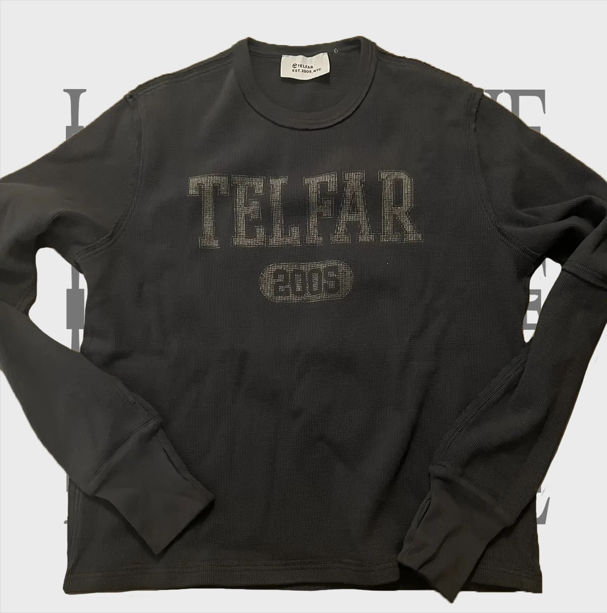 NIGO Telfar Men's Fall And Winter Vintage Style Washed Do Old Waffle Long-sleeved T-shirt Street Teenage Sense Of Slim Cortis Martin With Tops Ngvp #nigo2622