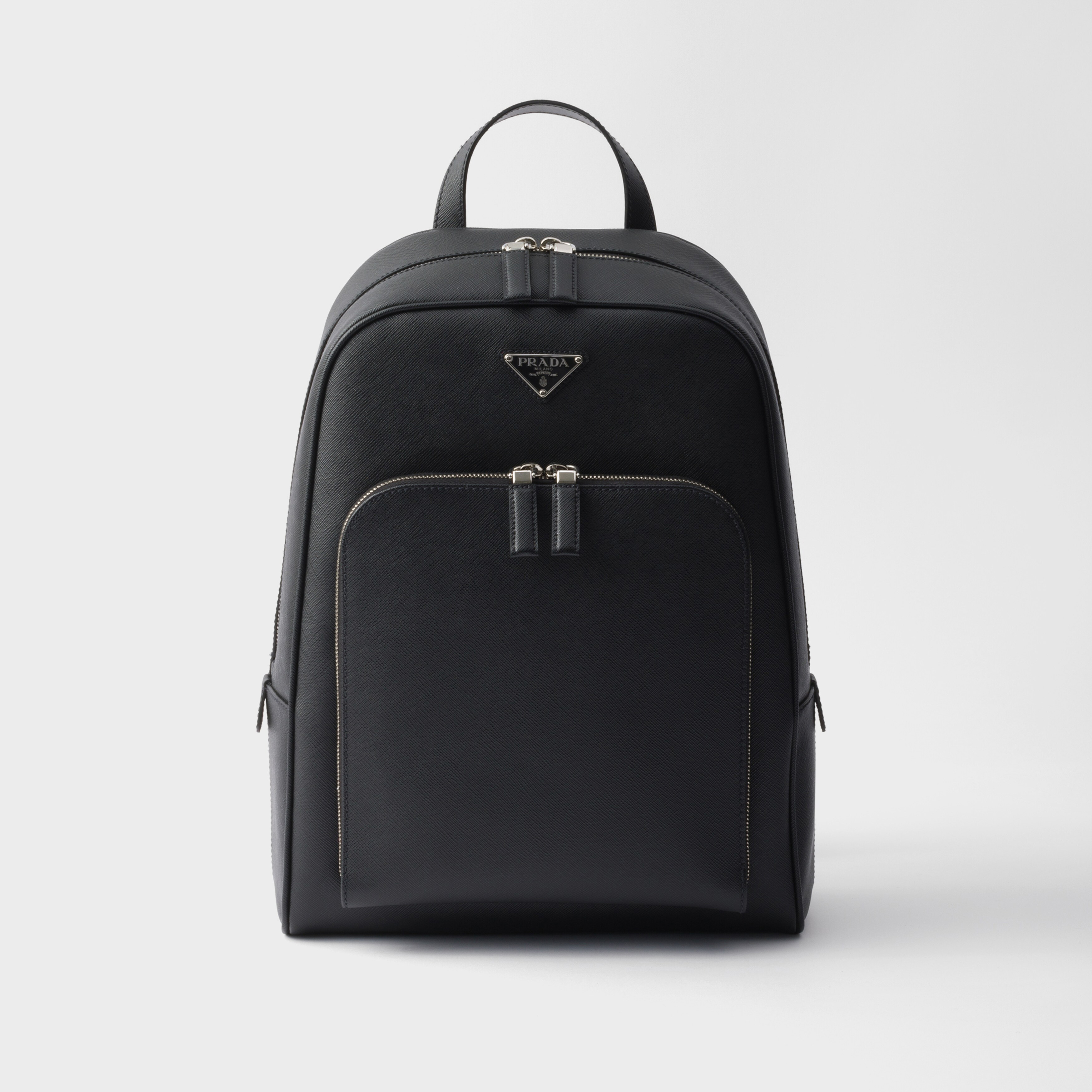 NIGO Prada Saffiano Classic Minimalist Business Backpack Printed Triangle Badge Adjustable Leather Shoulder Straps Two Way Zipper Closure Backpack  Bag Bags 2VZ102_9Z2_F0002_V_DOO #nigo79175