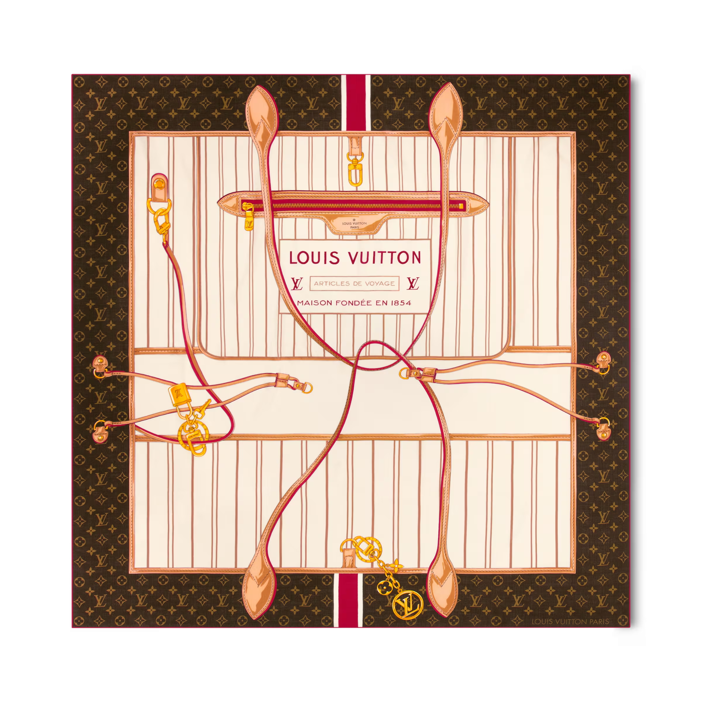 NIGO Louis Vuitton MY NEVERFUL Women's Fashion Trends Classic Logo Print Artistic Patterned Square Wool Silk Scarf Shawl  Accessories #nigo79169