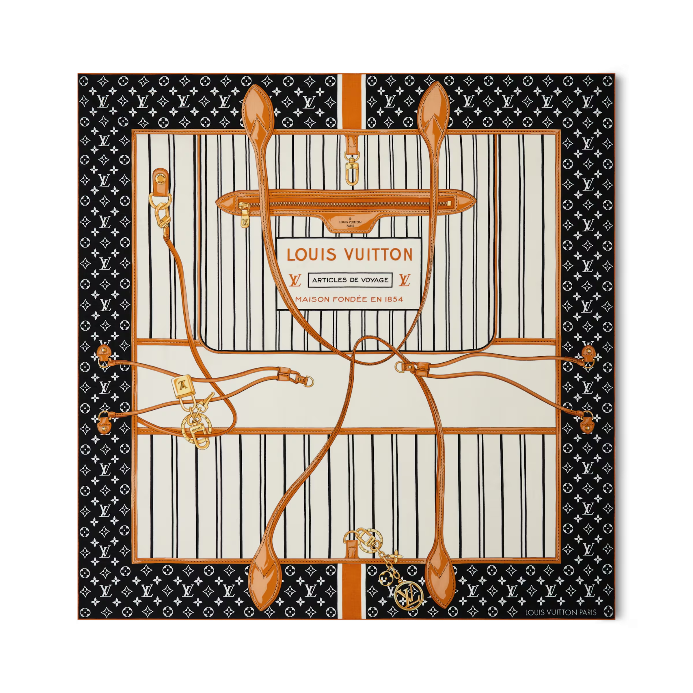 NIGO Louis Vuitton MY NEVERFUL Women's Fashion Trends Classic Logo Print Artistic Patterned Square Wool Silk Scarf Shawl  Accessories #nigo79169