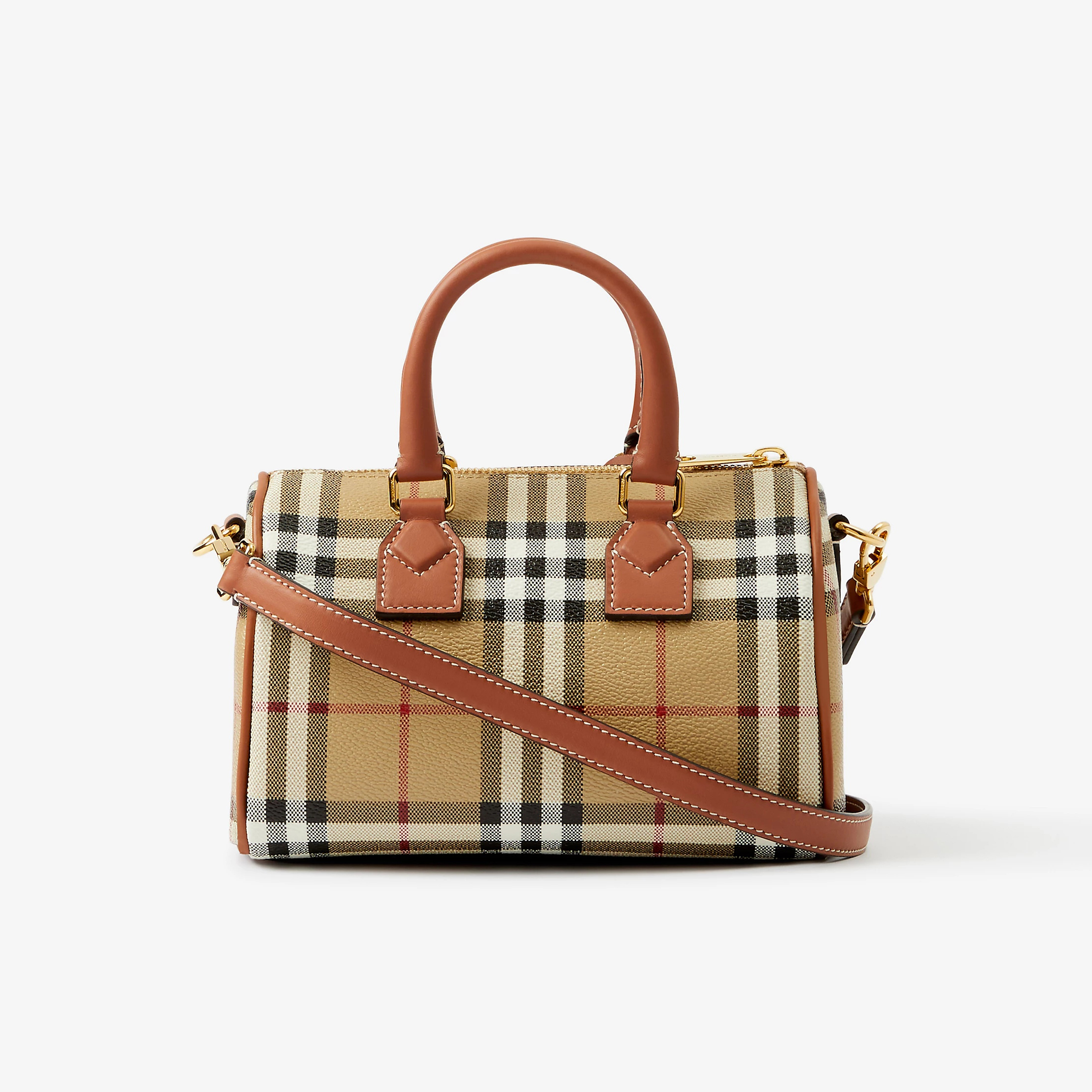 NIGO Burberry Women's Fashion Classic Letter Embossed Logo Adjustable Shoulder Strap Zipper Closure Mini Checkered Bowling Bag Bags  80713571 #nigo79182