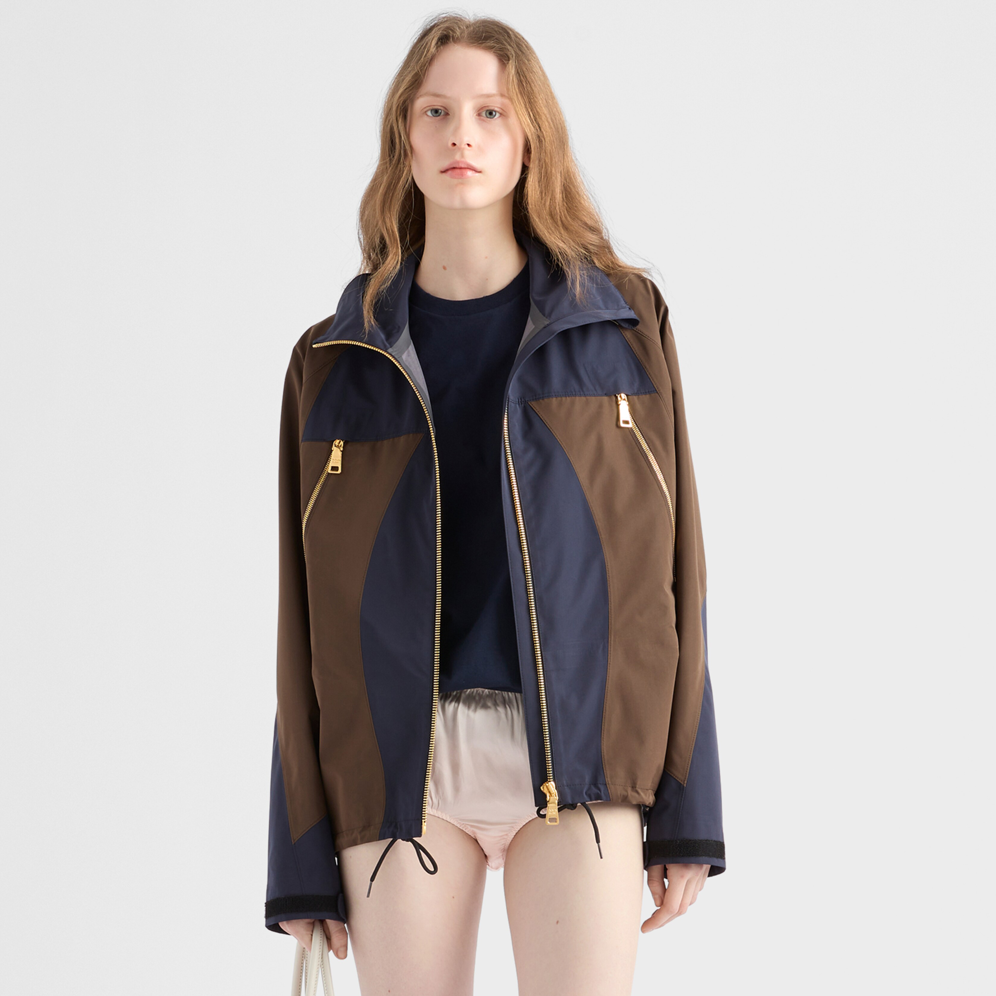 NIGO Prada Men's And Women's Spring/Fall Fashion Casual Hooded Zipper Color Block Nylon Hooded Jacket #nigo79183