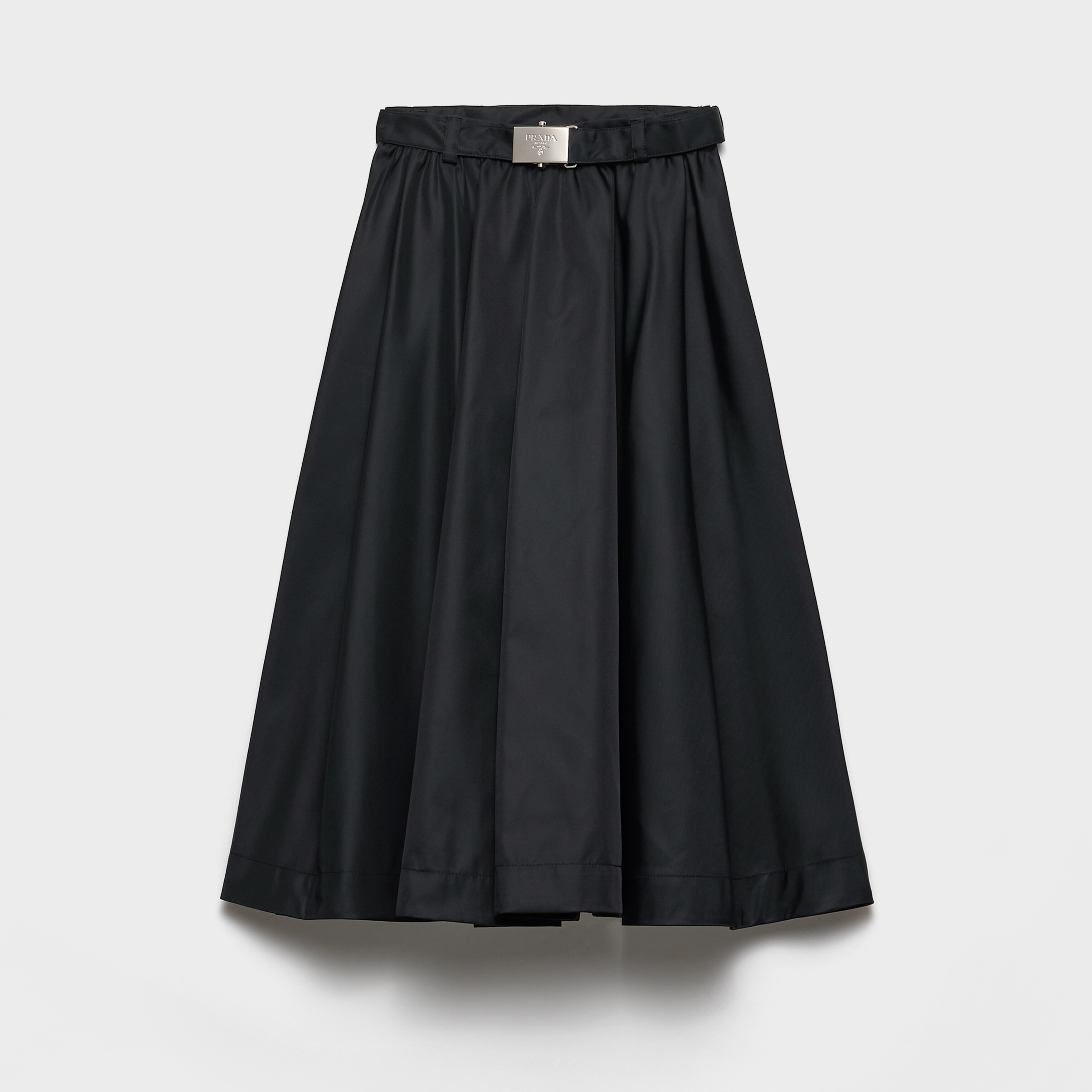 NIGO Prada Re-Nylon Women's Spring/Fall Fashion Classic Solid Color Nylon Skirt With 3D Waist Buckle And Full Skirt #nigo79188