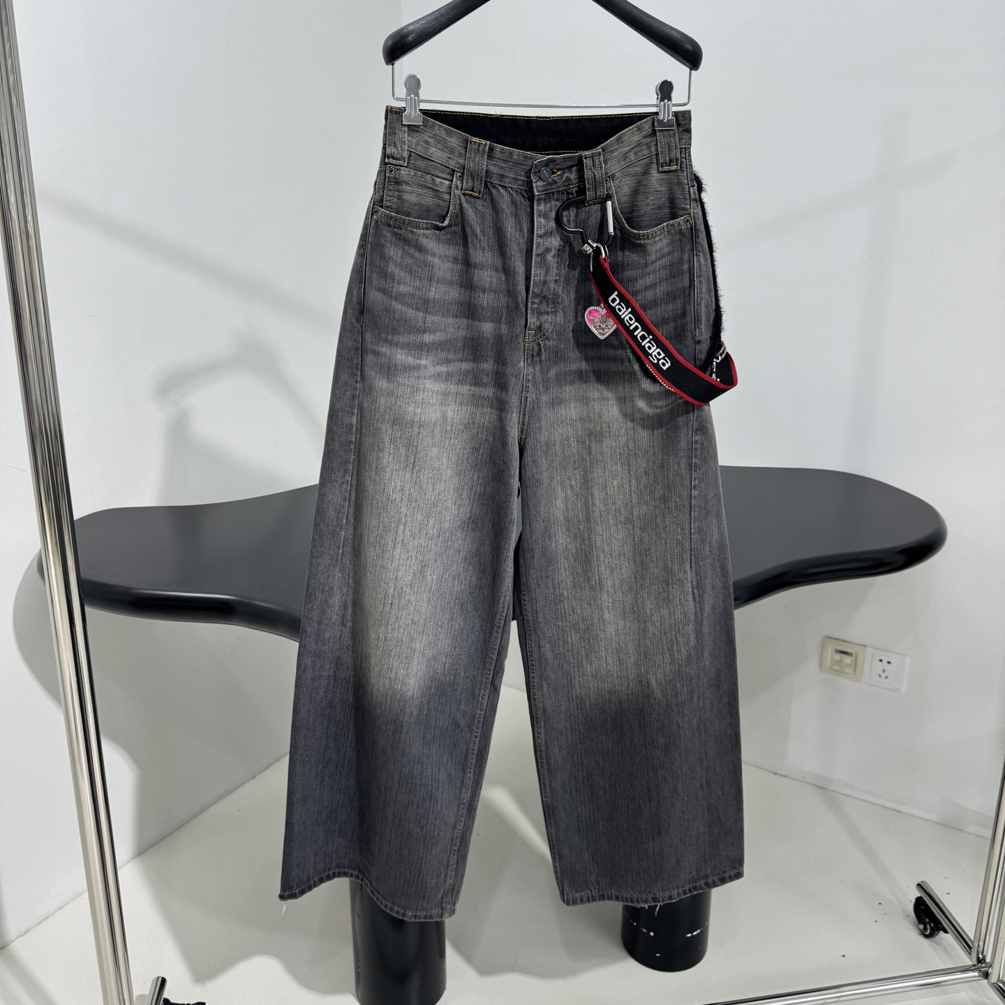 NIGO Balenciaga Men's And Women's Spring/fall Fashion Casual Washed Distressed Wide Leg Oversized Jeans Pants #nigo79199