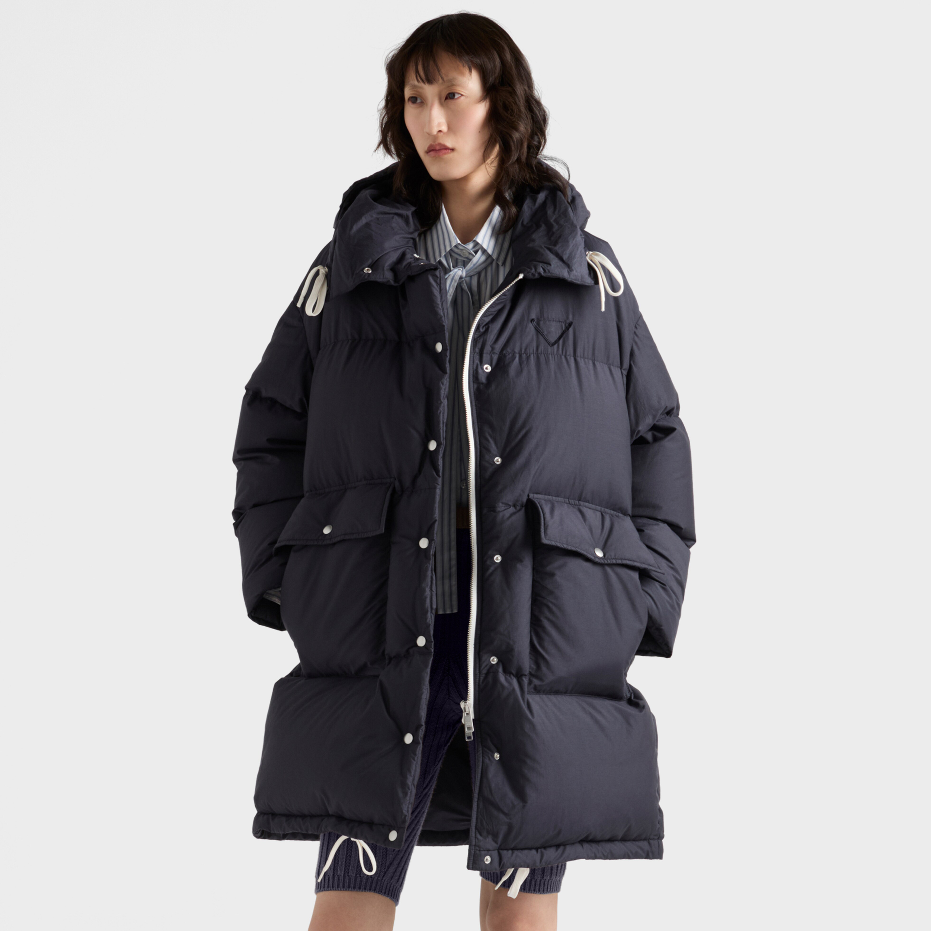 NIGO Prada Men's And Women's Winter Fashion Classic Solid Color Hooded Zipper Single-breasted Long Goose Down Jacket #nigo79193