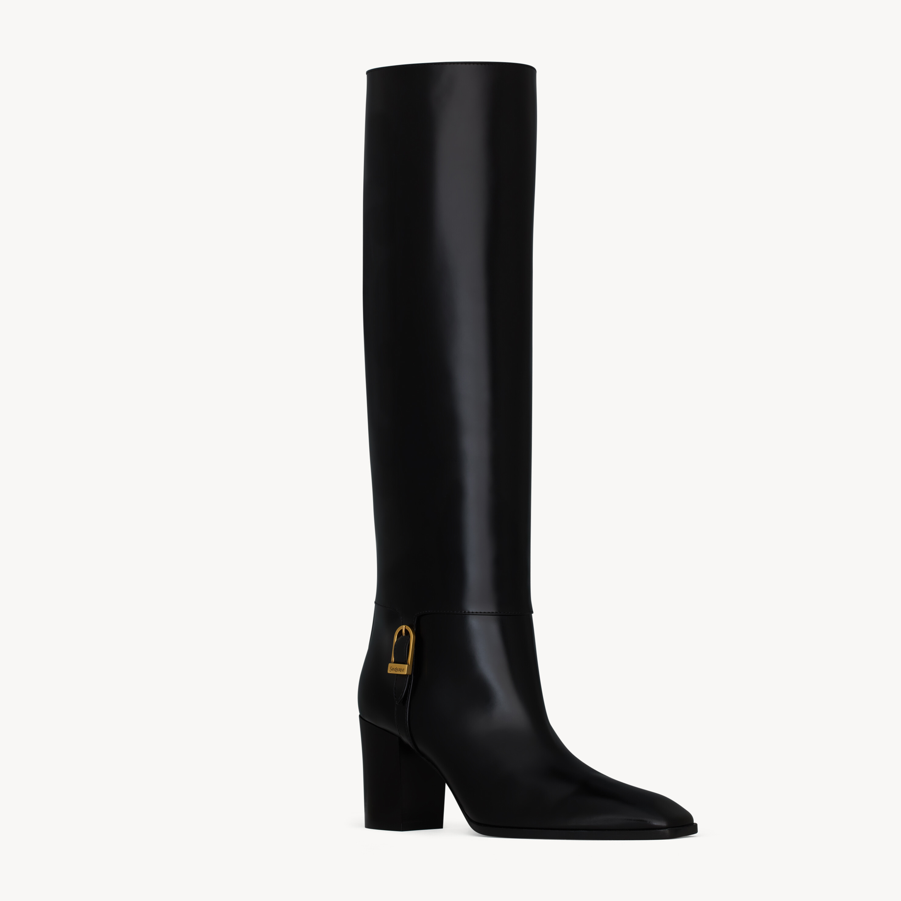 NIGO Saint Laurent JULIA Women's Fall/Winter Solid Color Fashion Classic Leather Knee-High Boots, Chunky Heel Shoes Heel Height 7cm Boot Shoes #nigo79217