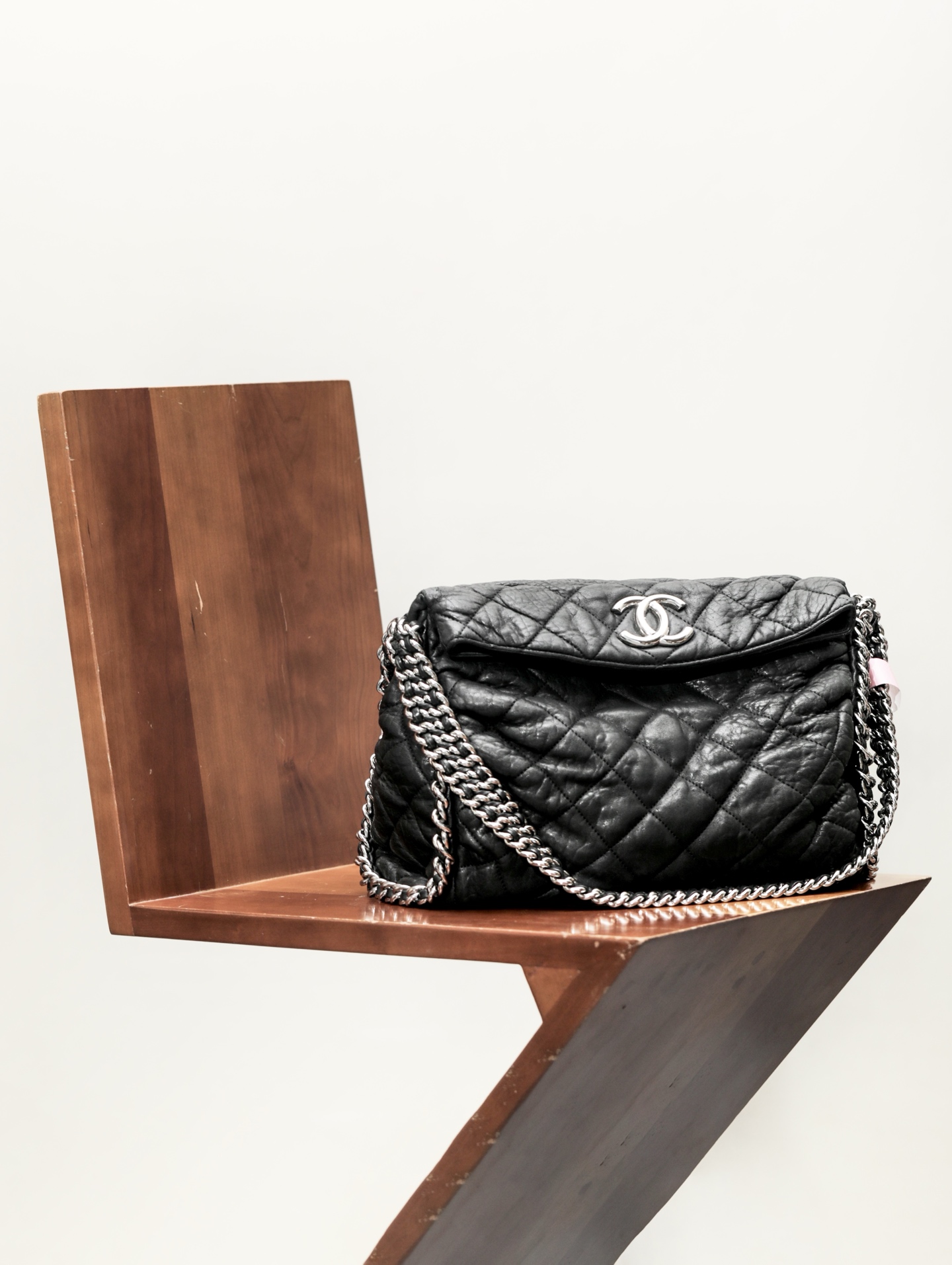 NIGO Chanel Women's Checkered Chunky Chain Vintage Underarm Bag Solid Color Retro Flap Leather Handbag Bag Bags #nigo81584