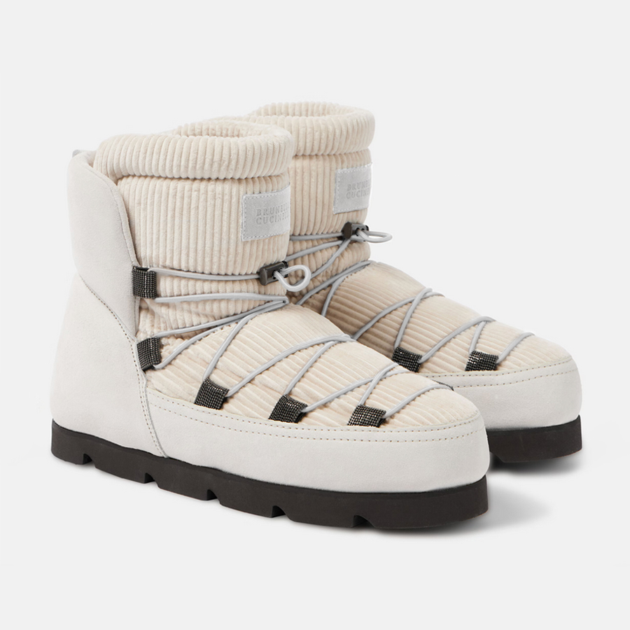 NIGO Brunello Cucinelli Women's Vintage Round-Toe Drawstring Winter Solid-Color Chunky-Sole Suede Short Snow Boots Hiking Boots Casual Shoes #nigo81587