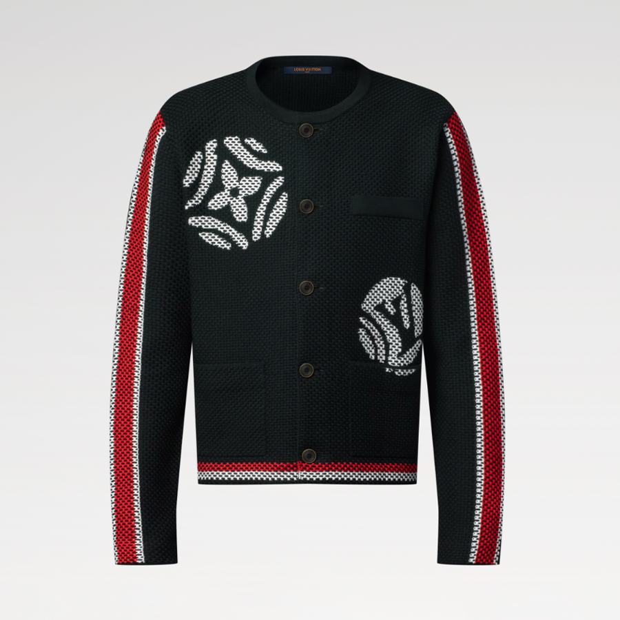 NIGO Louis Vuitton Men's x Nigo Spring/Fall/Winter Embroidered Knit Cotton Crew Neck Single- Breasted Cardigan Jacket #nigo81596