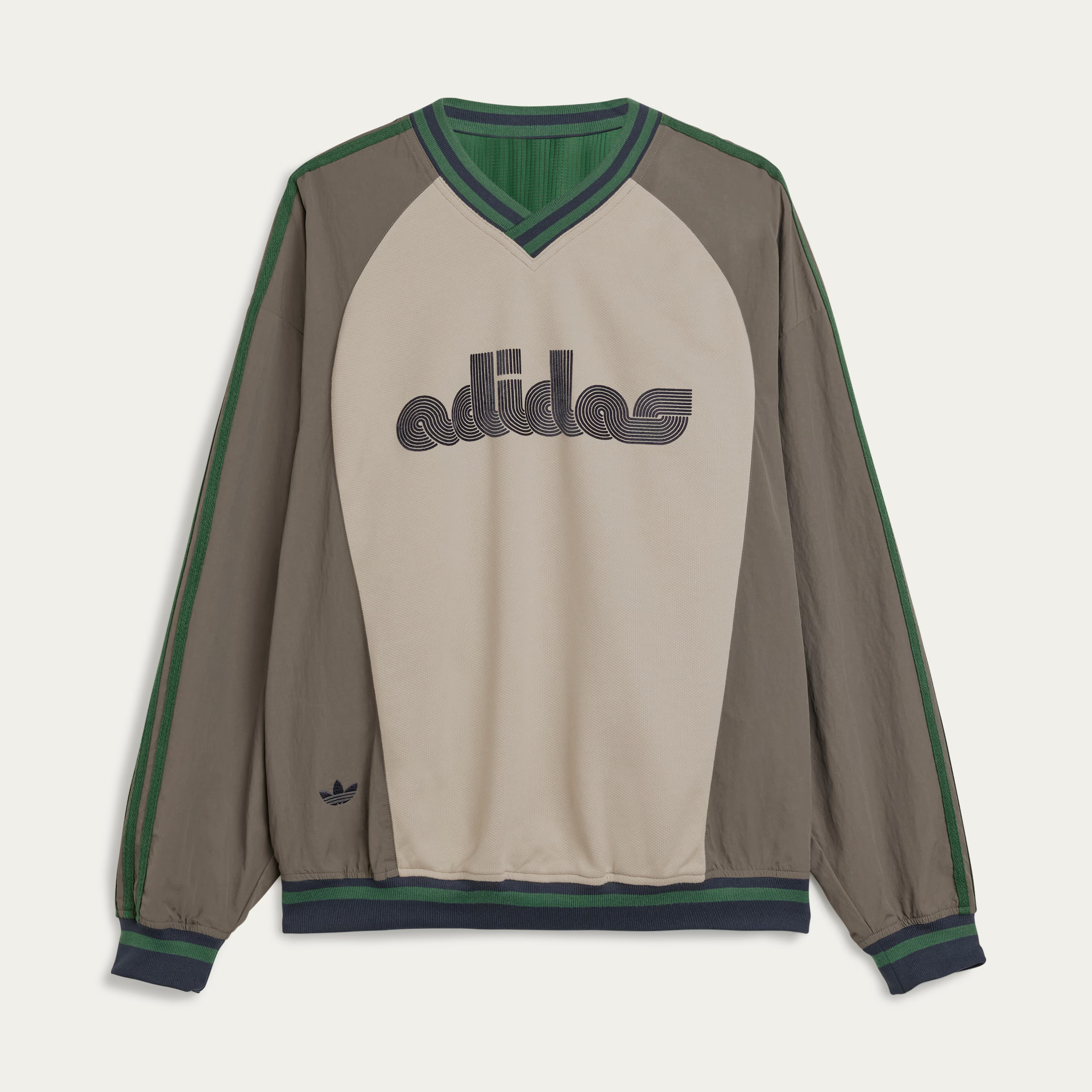 NIGO Adidas x Brain Dead Men's Spring/Summer Autumn Retro Color Contrasting Sports V-neck Hoodie Logo Long Sleeve Sweatshirt #nigo81714