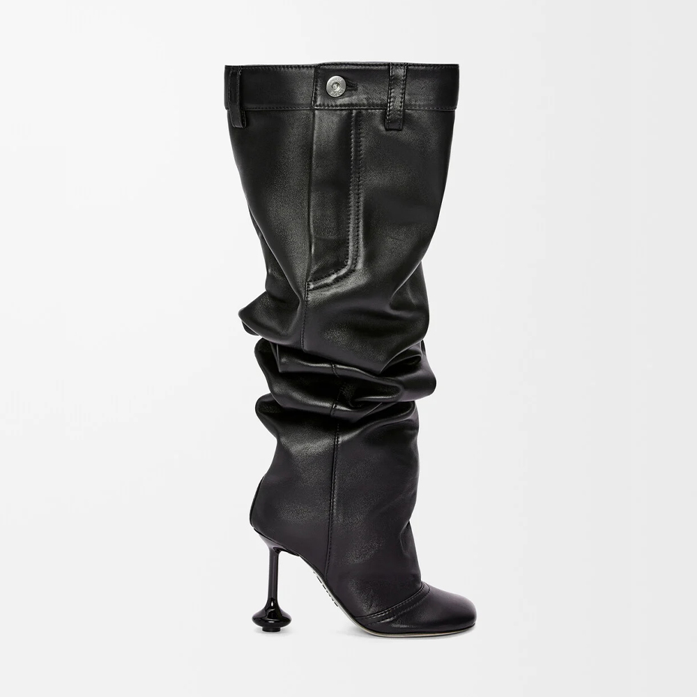 NIGO Loewe Women's Over-the-Knee Boots Solid-Color Leather Extra-Long Leg Boots Casual Shoes 10cm Heel Height #nigo81718