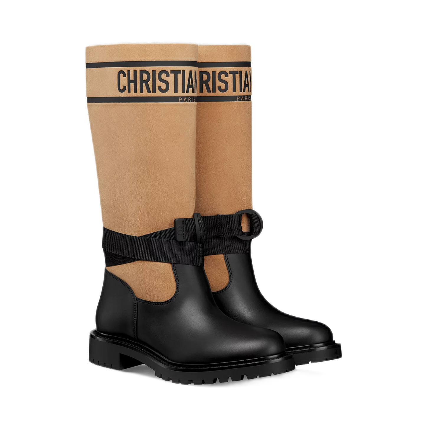 NIGO Dior Women's Spring/Fall/Winter Leather And Suede Blend Vintage Chunky-Heeled High-Top Boots Casual Long Riding Boots Shoes #nigo81721