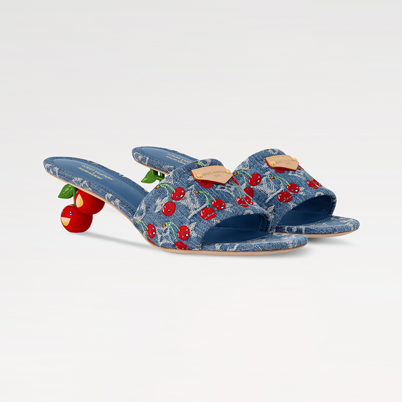 NIGO Louis Vuitton  x TM Lily Series Summer Logo Embroidery Solid Color Cool Slippers With Exposed Toes And A Unique Heel Height Of 5.5cm Casual Shoes #nigo81735