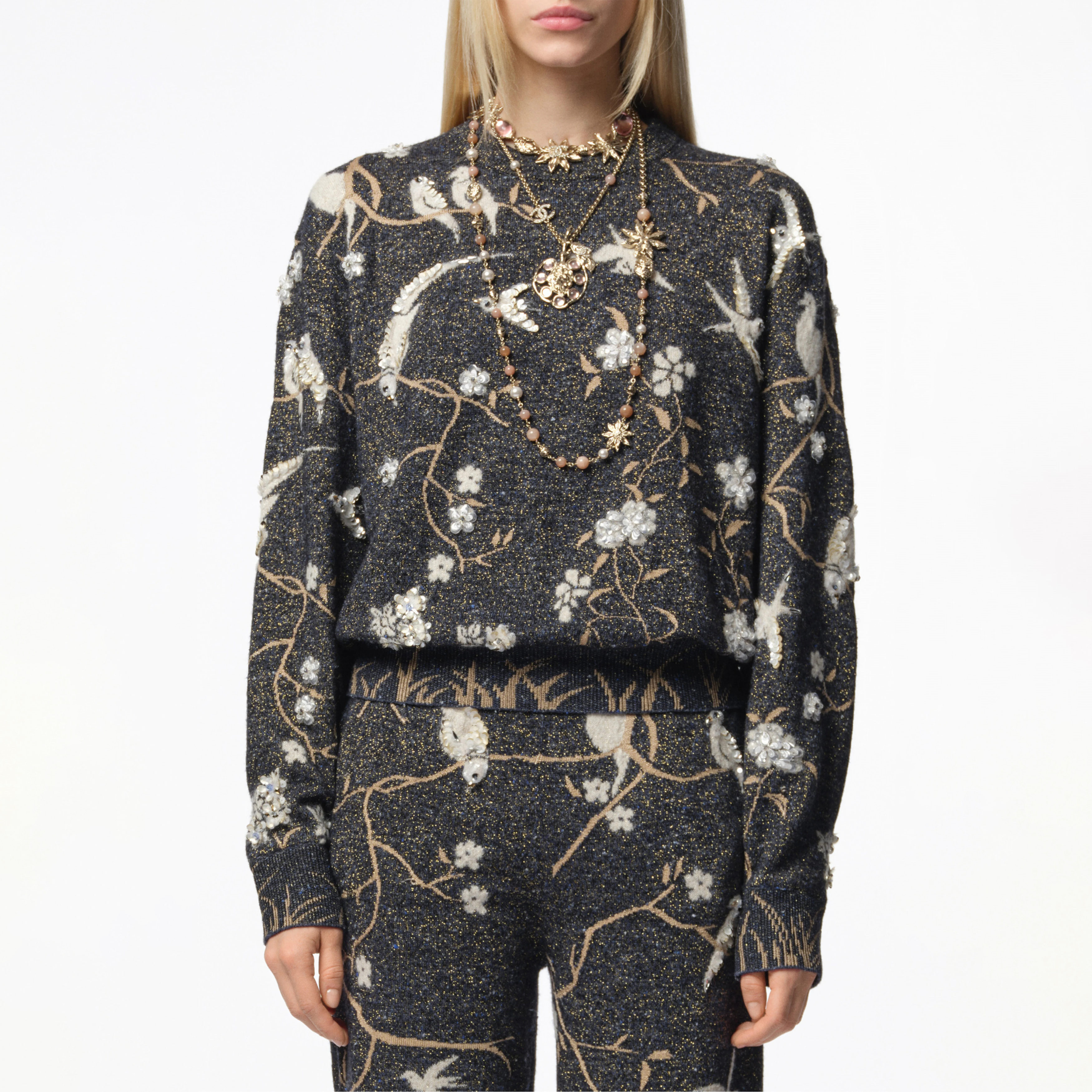 NIGO Chanel Women's Spring, Autumn, and Winter Jacquard Solid-Color Crew Neck Pullover Sweater Ngvp #nigo2551