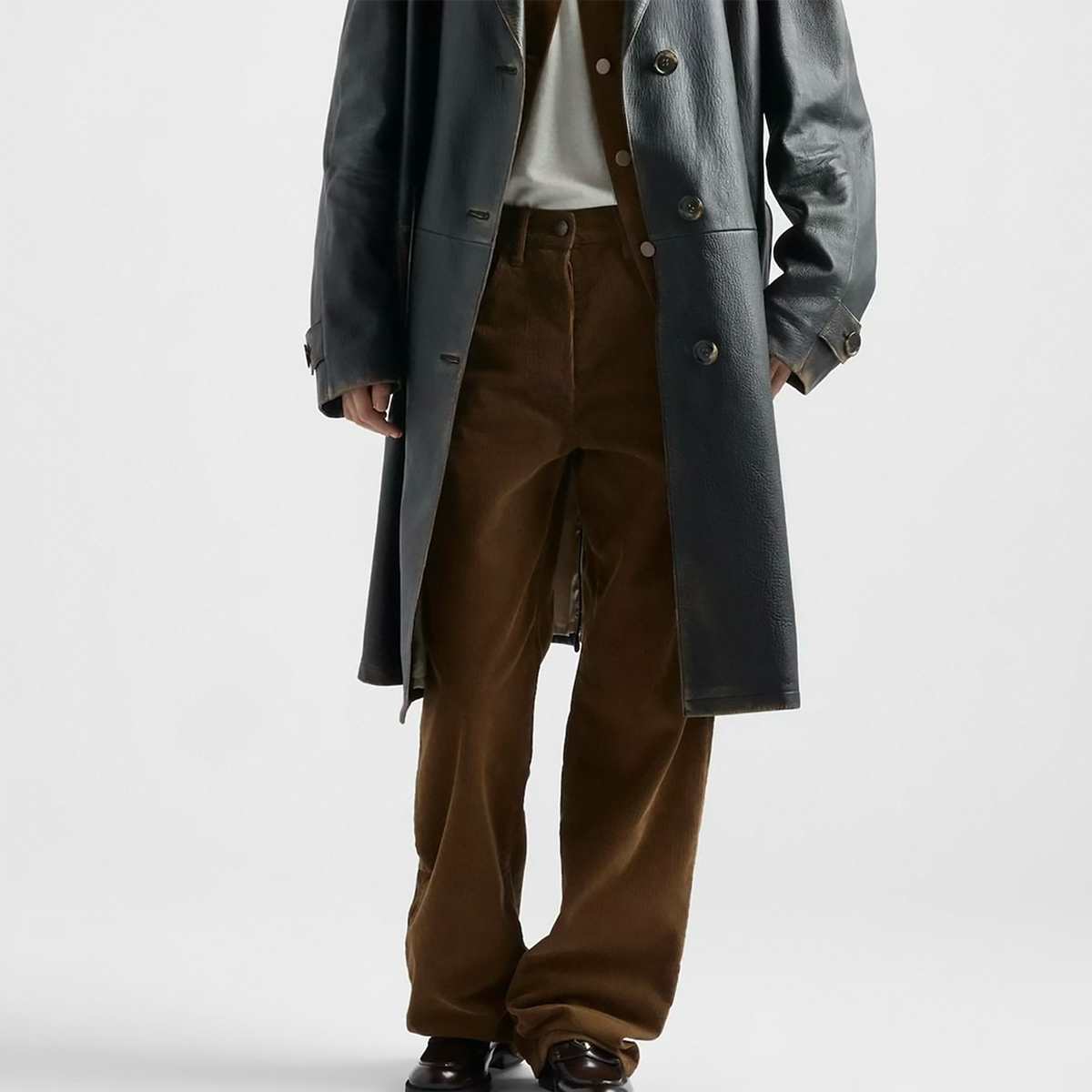 NIGO Prada Women's Four-Season Solid-Color Cotton Loose-Fit Corduroy Wide-Leg Pants Casual Solid-Color Straight-Leg Denim Pants #nigo81743