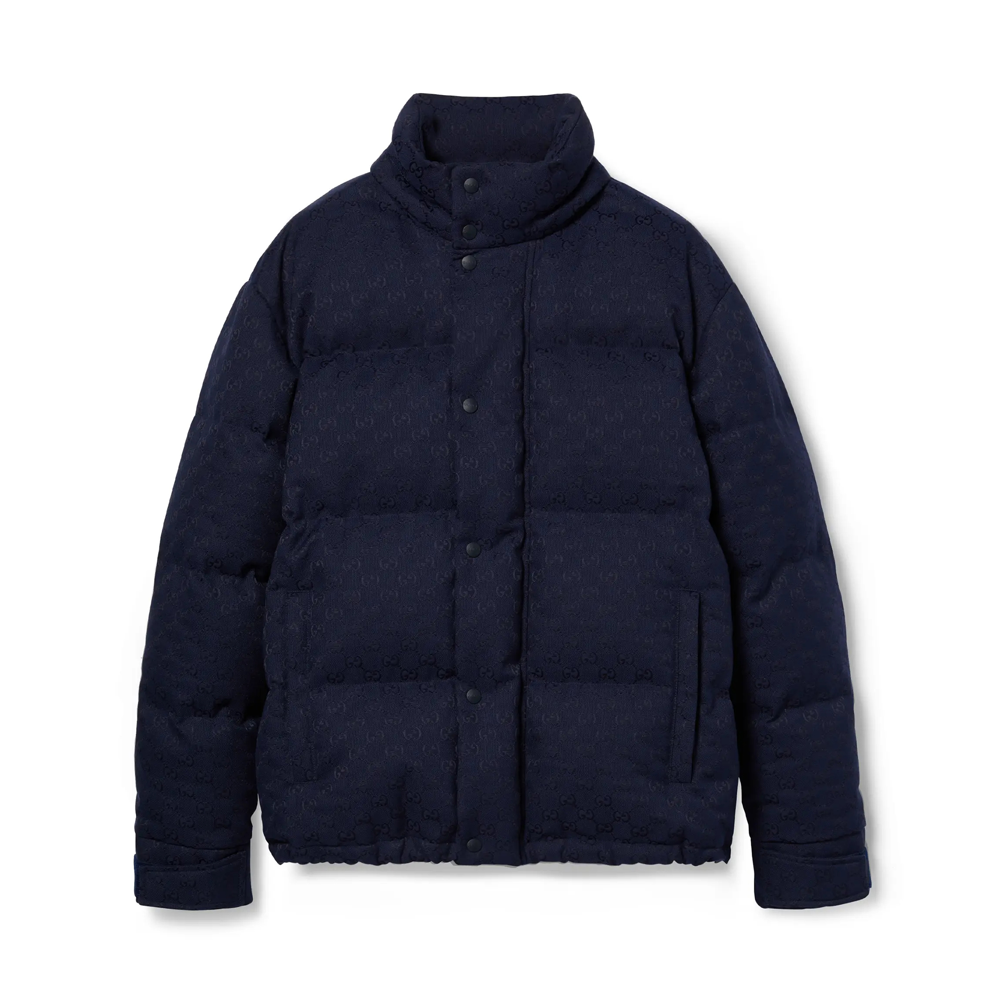 NIGO Gucci Men's Spring and Autumn Winter GG Full Print Canvas Zipper Detachable Hood Solid Color Long Sleeve Down Jacket #nigo81753