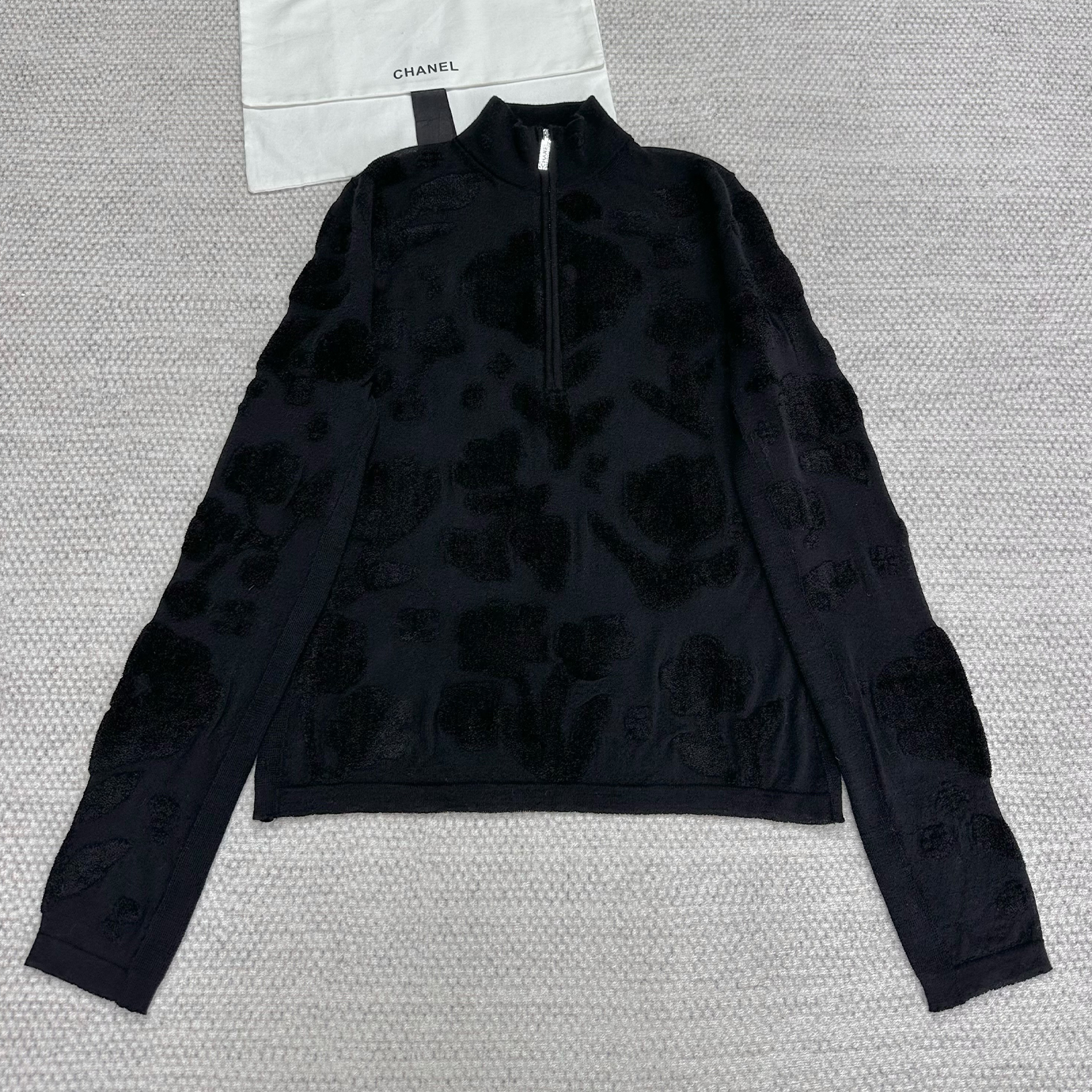 NIGO Chanel Women's Spring/Fall Floral Embroidered High-Neck Base Layer Solid-Color Silk-Cashmere Blend Long-Sleeve Sweater Ngvp #nigo2561