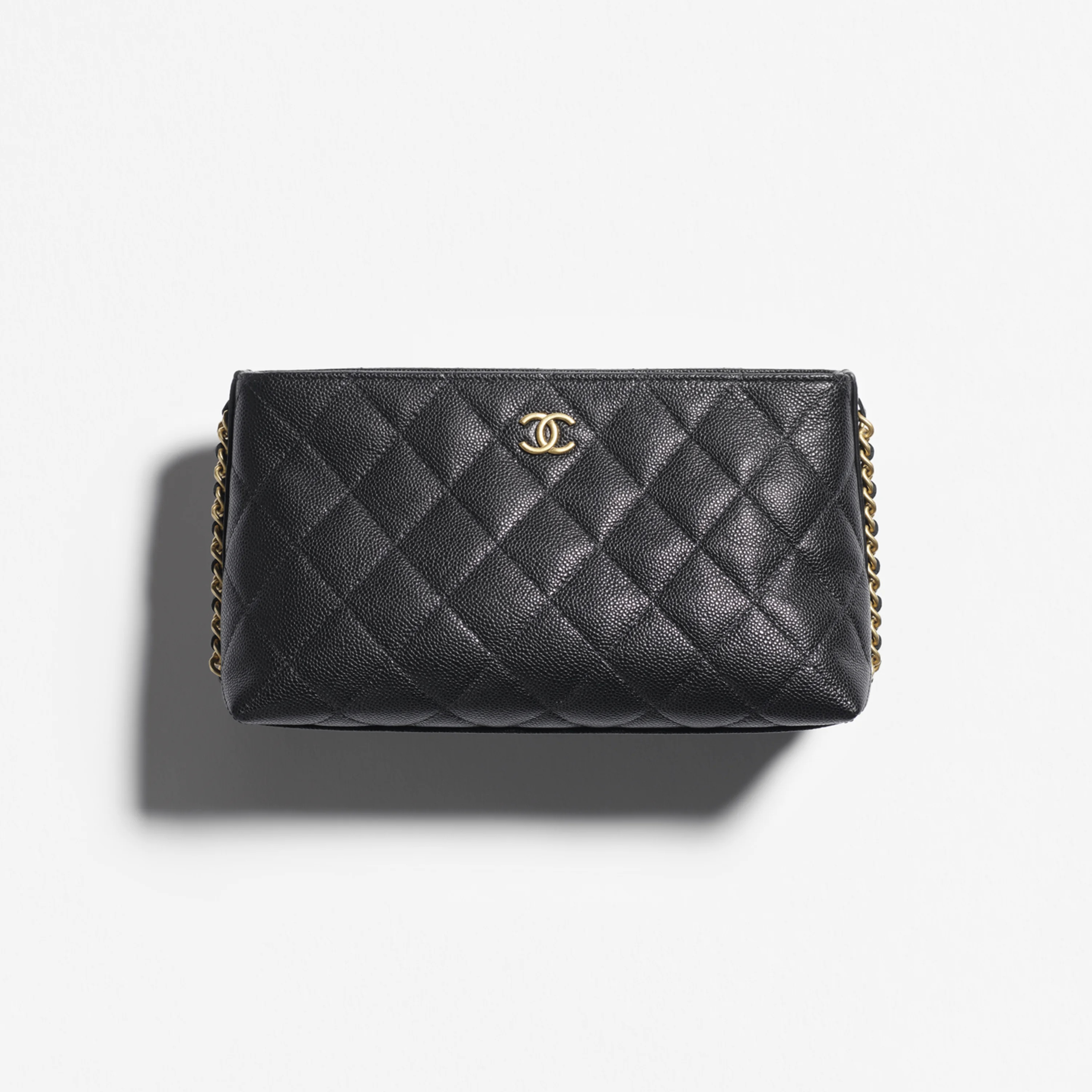NIGO Chanel Women's Fashion Classic Solid Color Chain Zipper Handbag With Diamond Quilting And Embossed Grain Texture Carry All Pouch Makeup Bag Storage Bag Bags AP4700-B20730-94305 #nigo79237