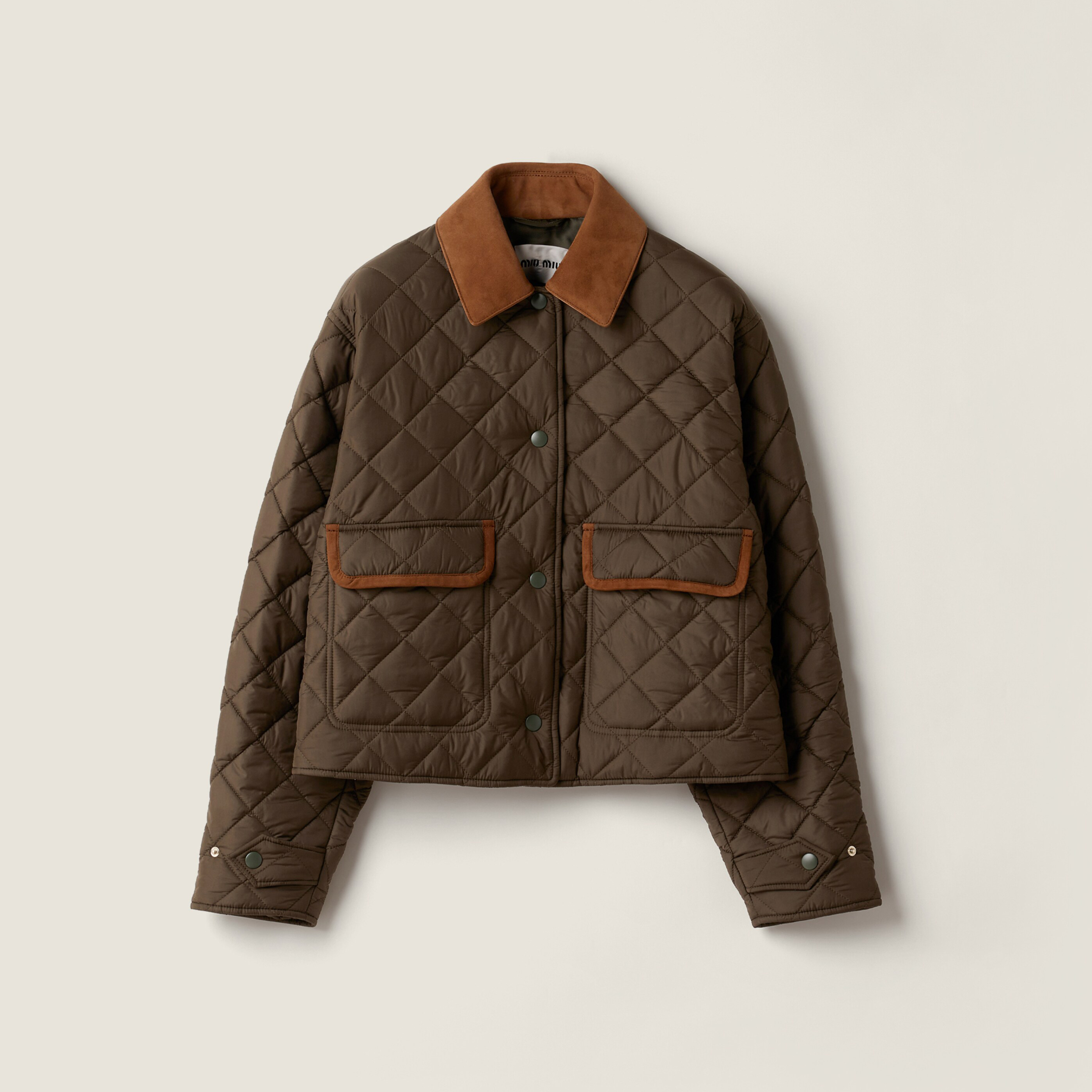 NIGO MiuMiu Women's Fall/Winter Fashion Casual Lapel Single Breasted Short Diamond Checked Loose Cotton Jacket #nigo79245