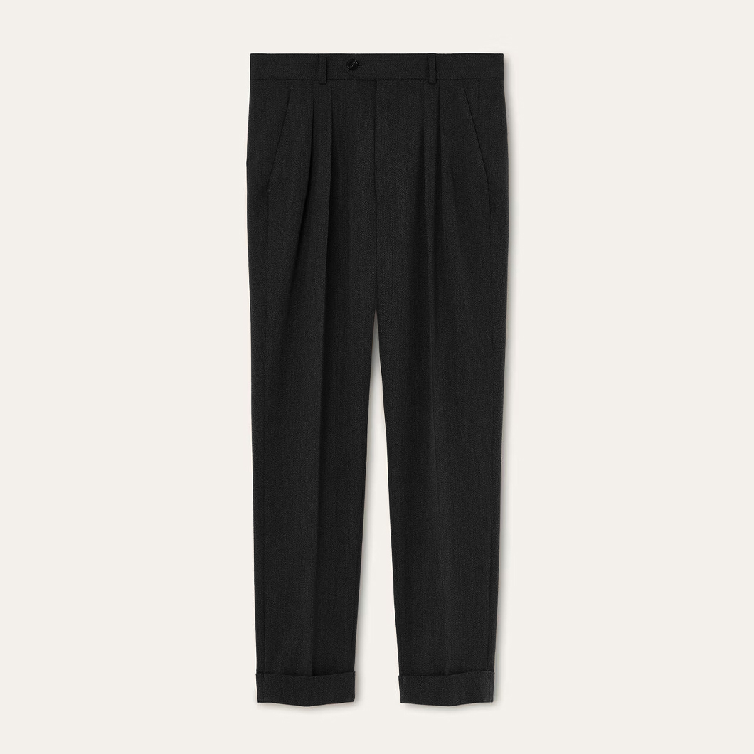 NIGO Loro Piana Men's Stafford Mid-Rise Straight-Leg Wool Solid-Color All-Season Casual Pants Ngvp #nigo2563