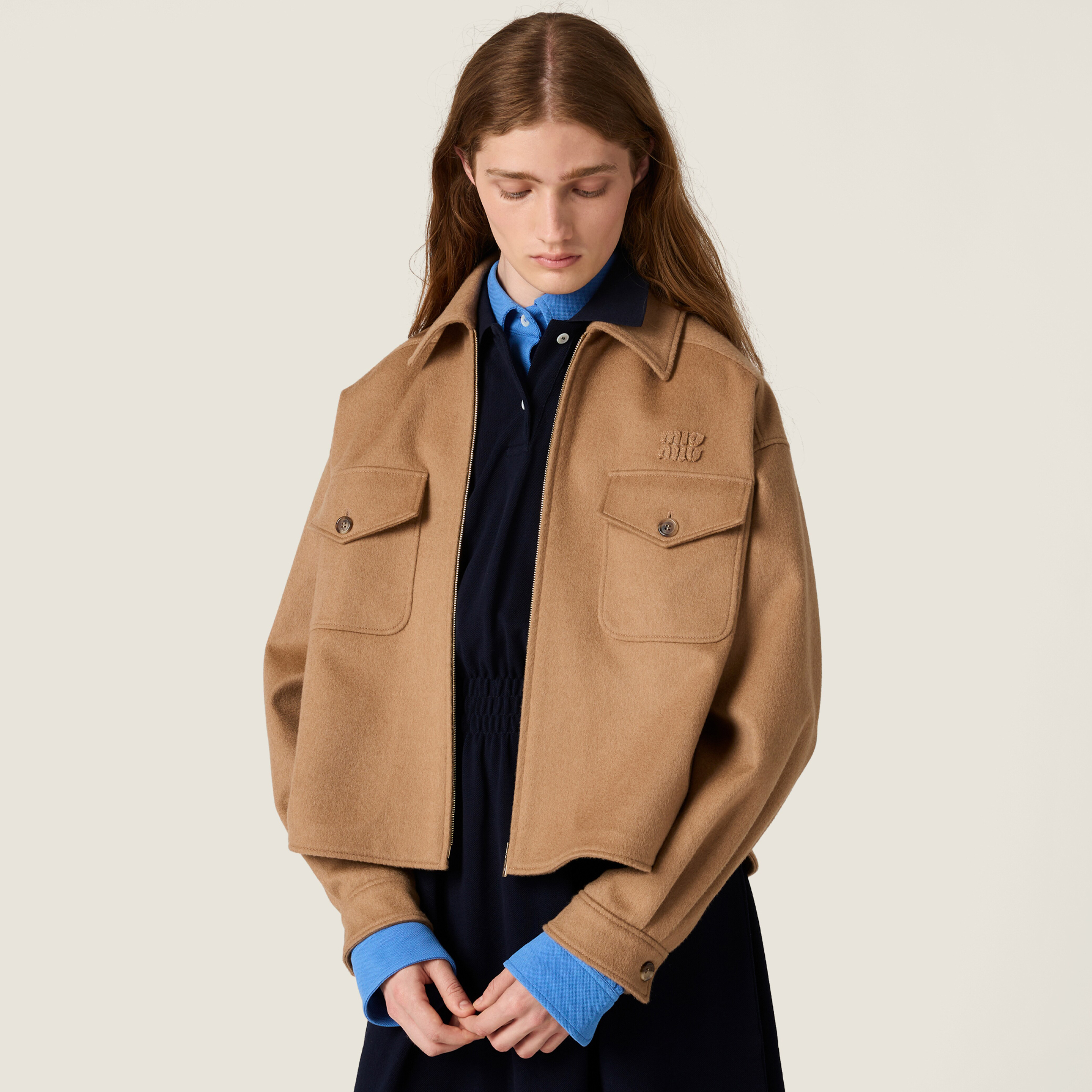 NIGO MiuMiu Women's Spring/Fall Fashion Classic Lapel Zipper Logo Short Jacket #nigo79246