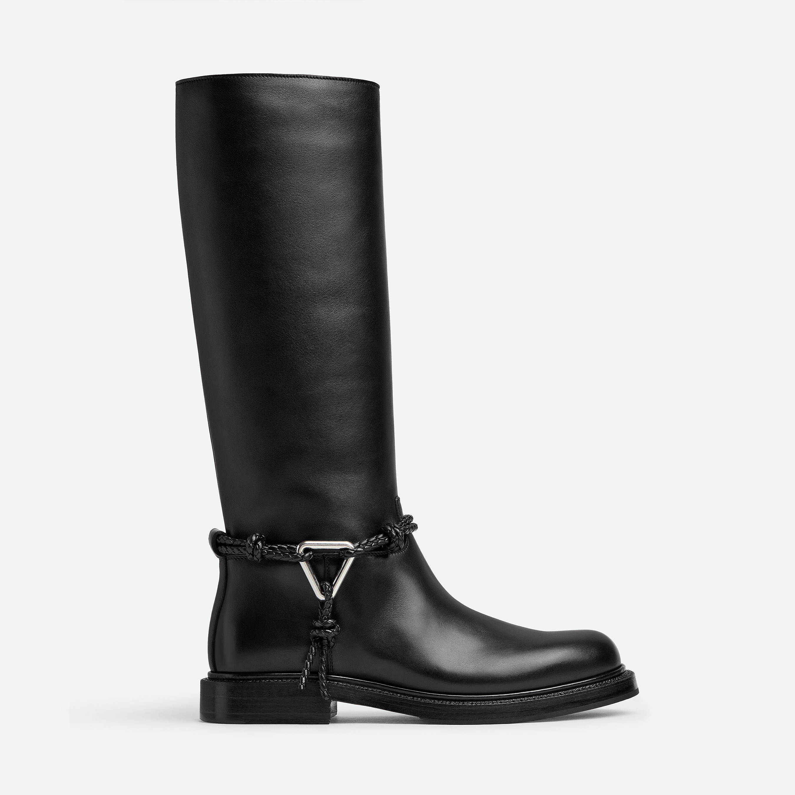 NIGO Bottega Veneta Women's James Knee-High Boots Solid-Color Leather Round-Toe Knee-High Boots Chunky Heel Casual Shoes Ngvp #nigo2574