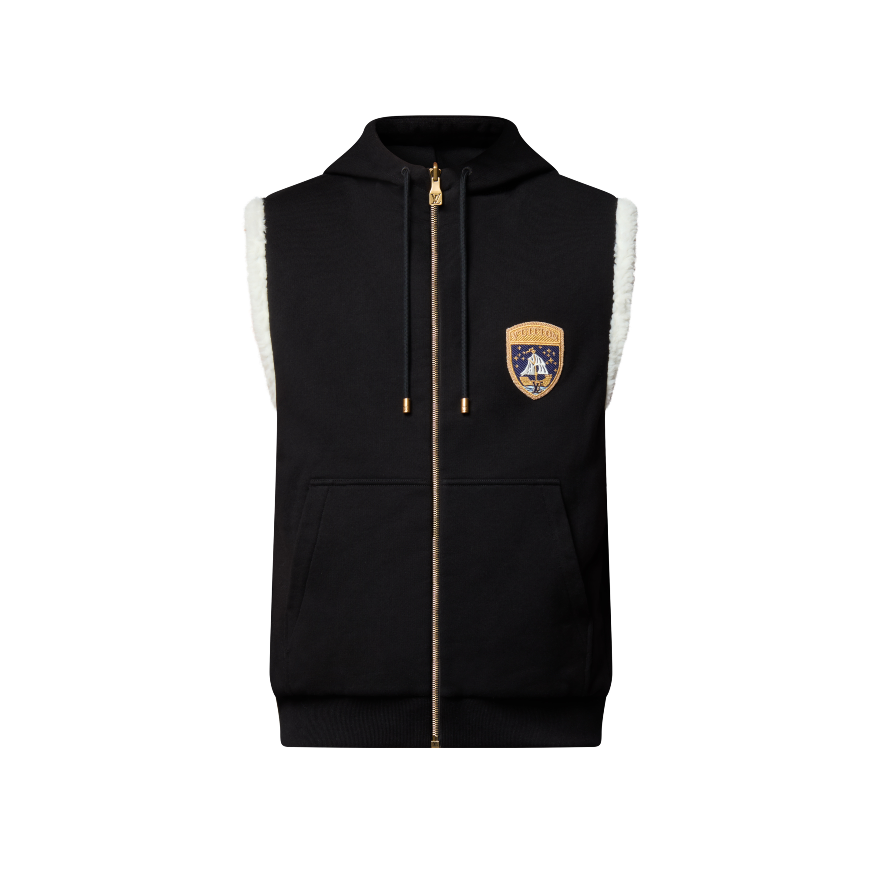 NIGO Louis Vuitton Men's And Women's Fall/winter Casual Fashion Hooded Zipper Jacket  Reversible Sleeveless Vest With Shield Logo And Fleece Lined Vest Jacket #nigo79261