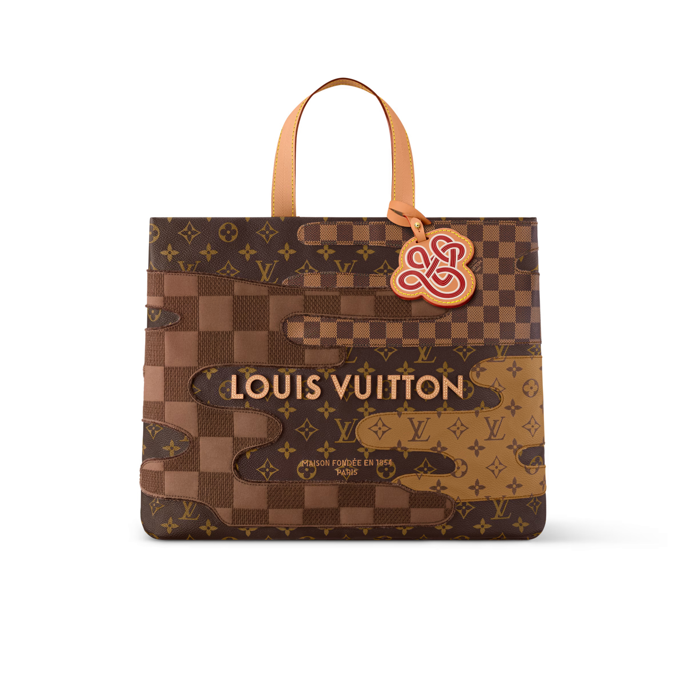 NIGO Louis Vuitton MM Women's Fashion Casual Classic Printed Coated Canvas Tote Bag Shopping Bag Bags M15274 #nigo79275