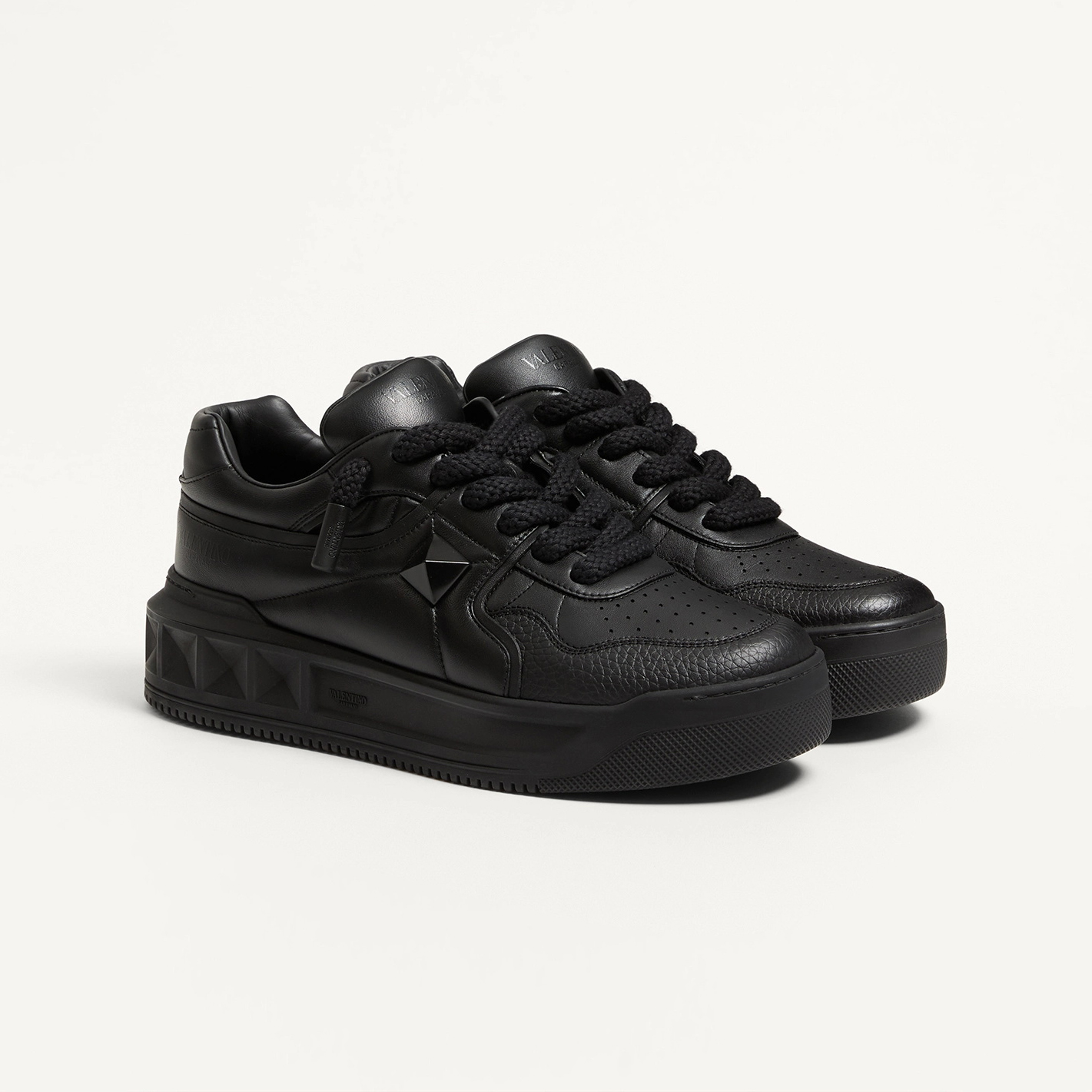 NIGO Valentino ONE STUD  Men's And Women's Spring/fall Fashion Casual Round Toe Lace Up Flat Low Top Leather Thick Laced Sneakers Shoes #nigo79276