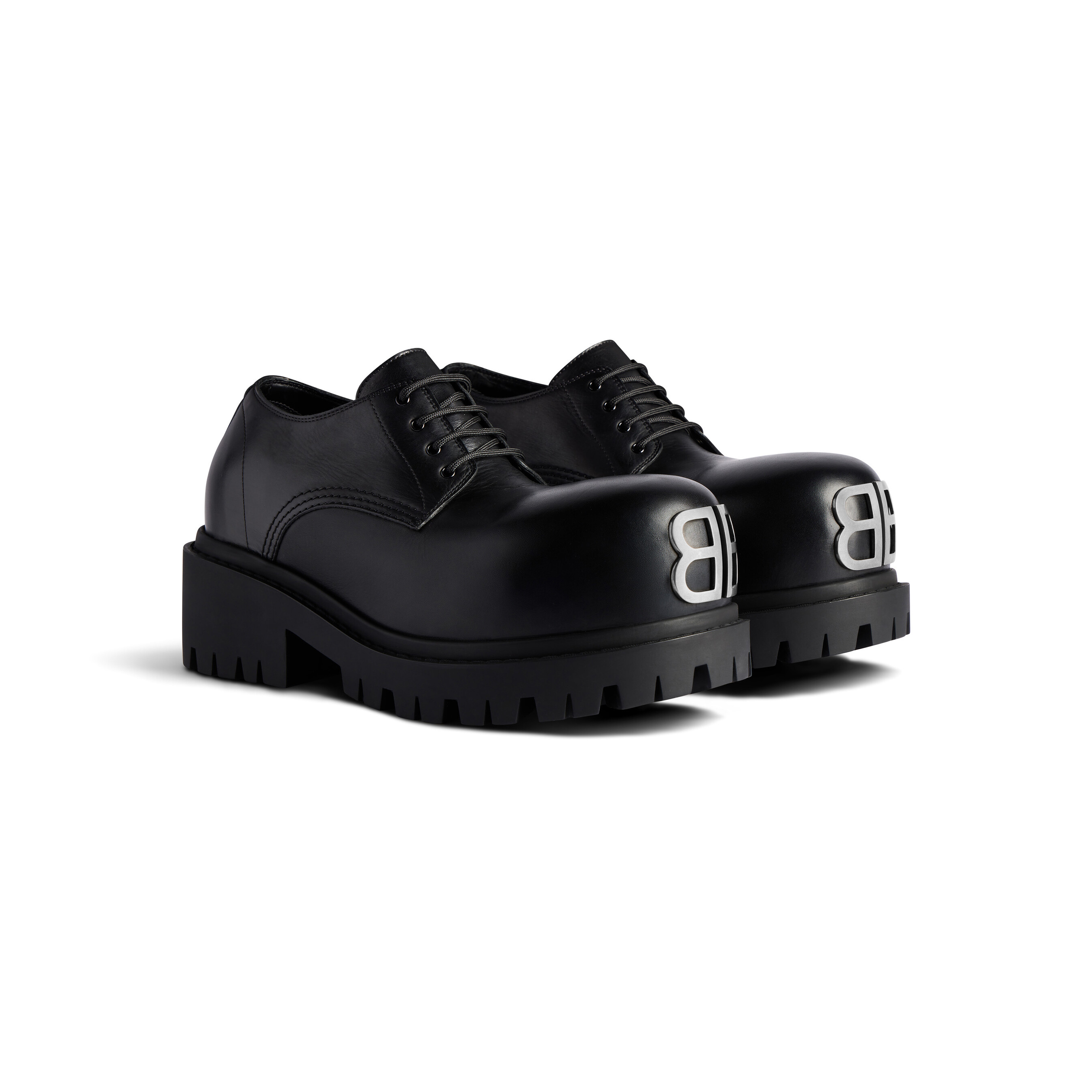 NIGO Balenciaga STOMPER Men's Spring/Fall Fashion Classic Round Toe Lace Up Chunky Heel Brogues Derby Shoes #nigo79321