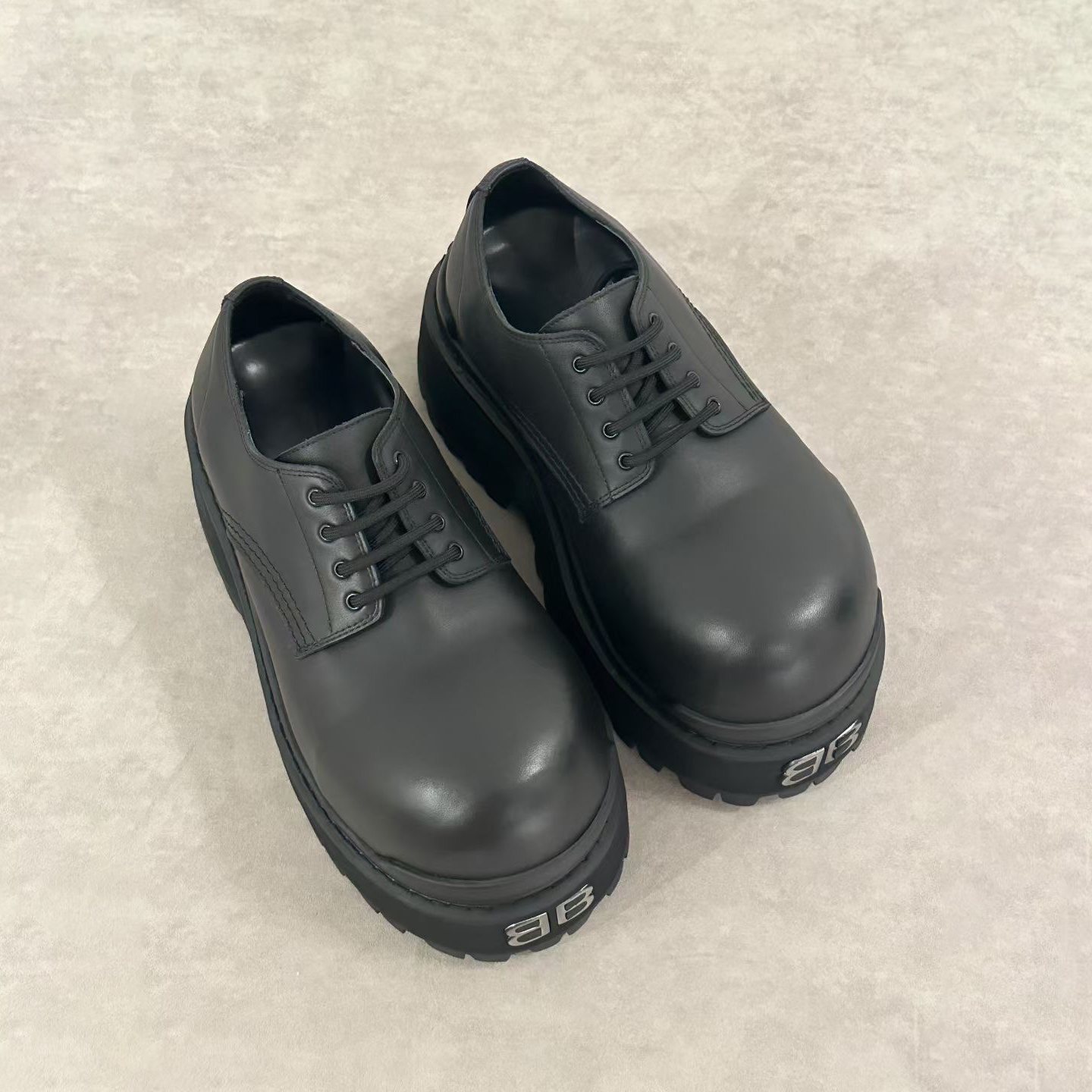 NIGO Balenciaga Men's And Women's Spring/fall Fashion Casual Chunky Sole Low Top Round Toe Lace Up Leather Derby Shoes #nigo79319