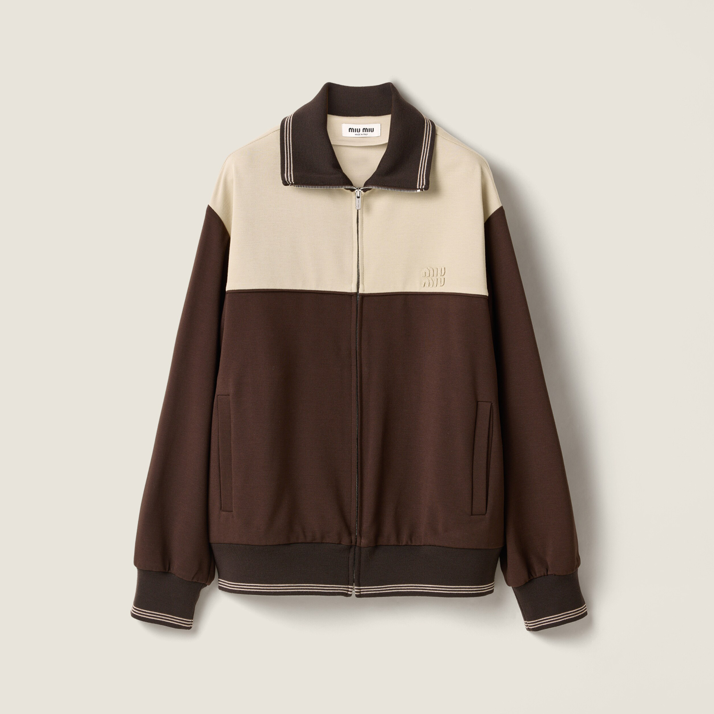 NIGO MiuMiu Women's Spring/Fall Fashion Casual Collared Zipper Color-Block Cardigan Jacket #nigo79326