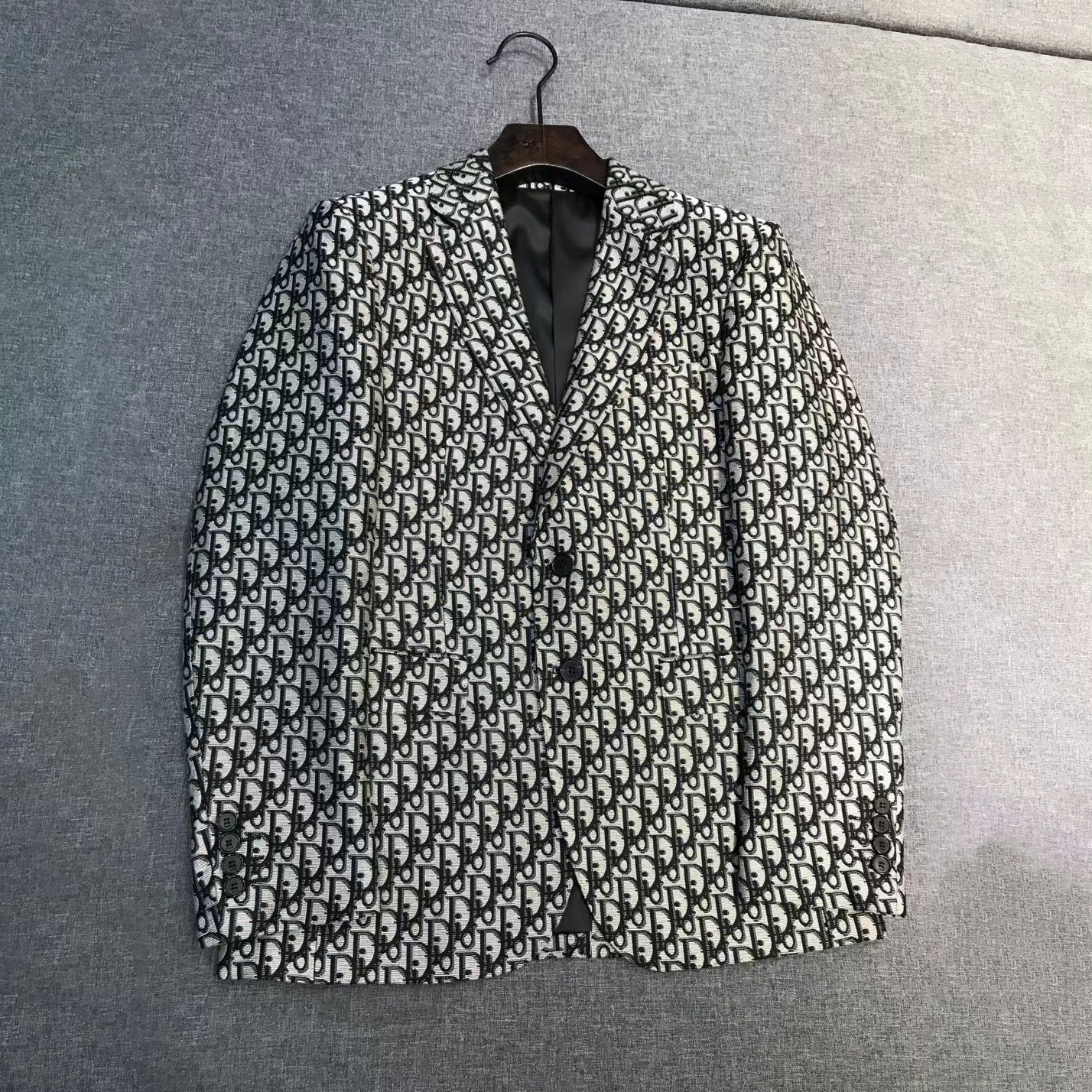 NIGO Dior Men's Fall/Winter Fashion Classic V Neck Single Breasted Jacquard Suit Jacket #nigo79329