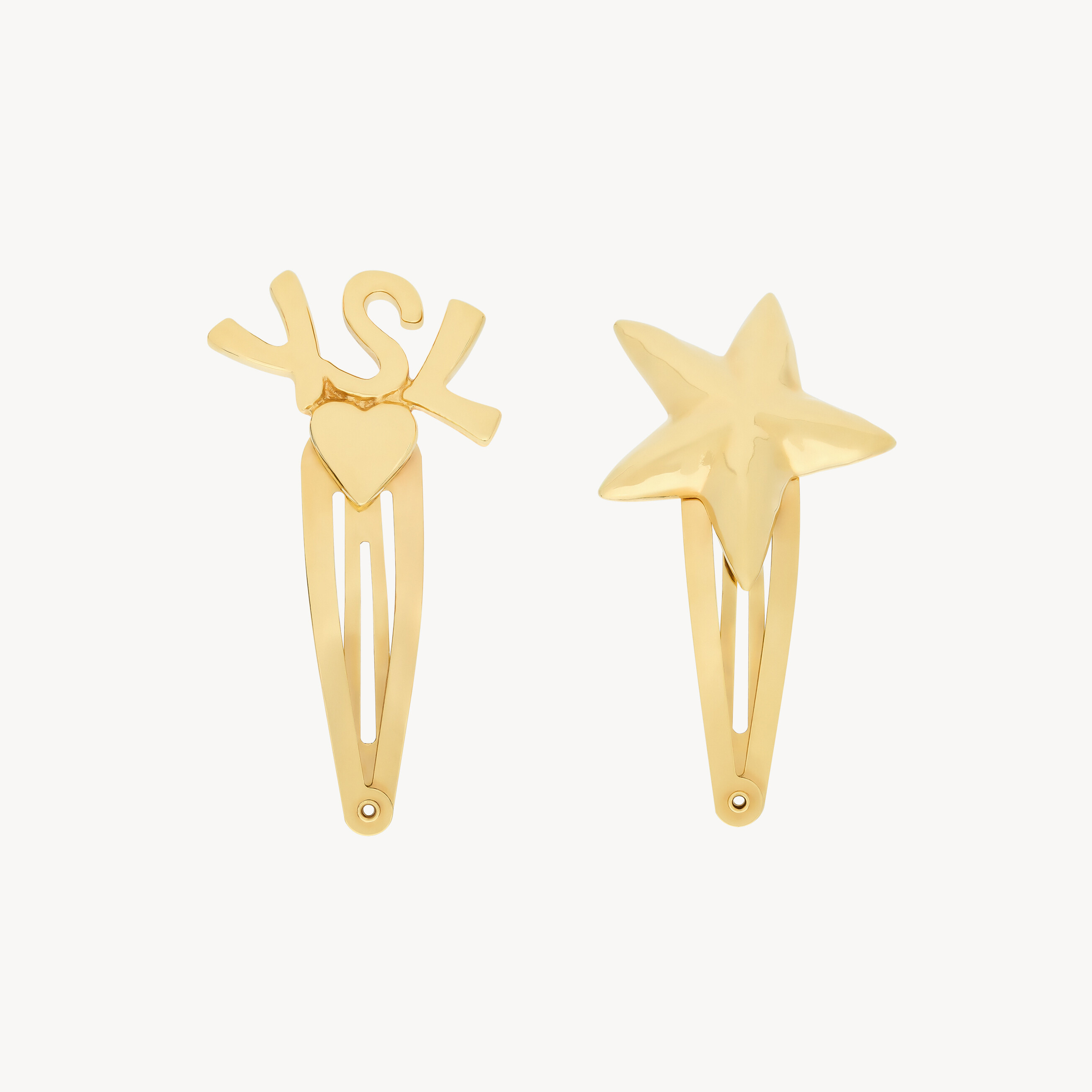NIGO SAINT LAURENT CASSANDRE Women's Fashion Casual Solid Color Alphabet Heart Star Hair Clip Set With BB Clips Openwork Alphabet Gold Triangle Shark Clips Hair Accessories #nigo79361
