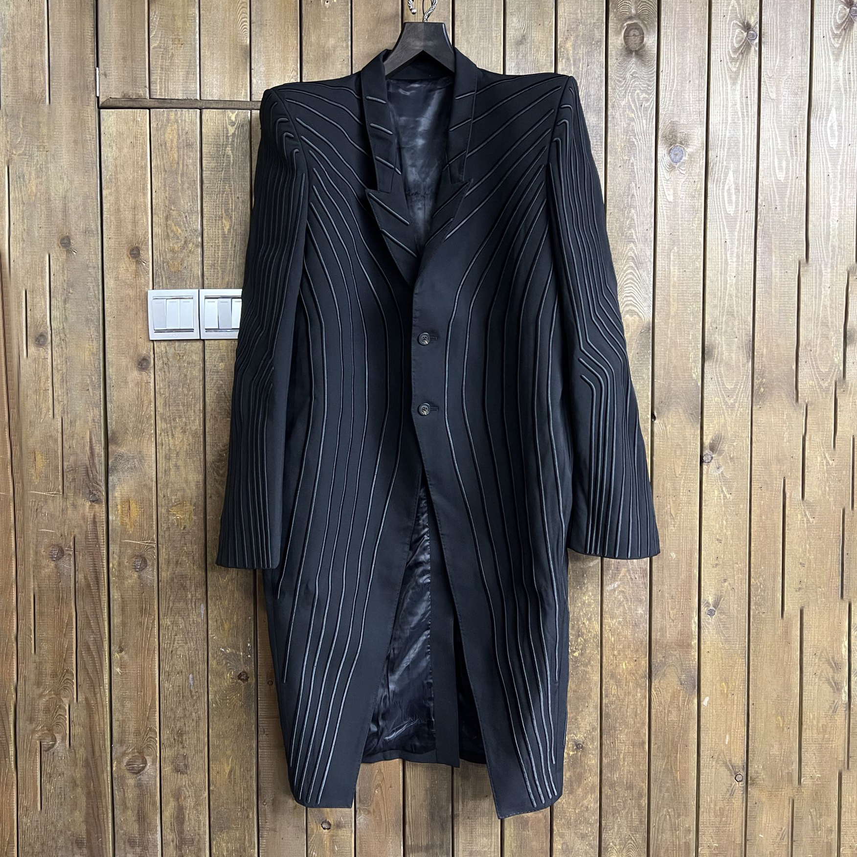 NIGO Rick Owens Men's Spring/Fall Fashion Classic V Neck Single Breasted Solid Color Long Suit Jacket #nigo79334