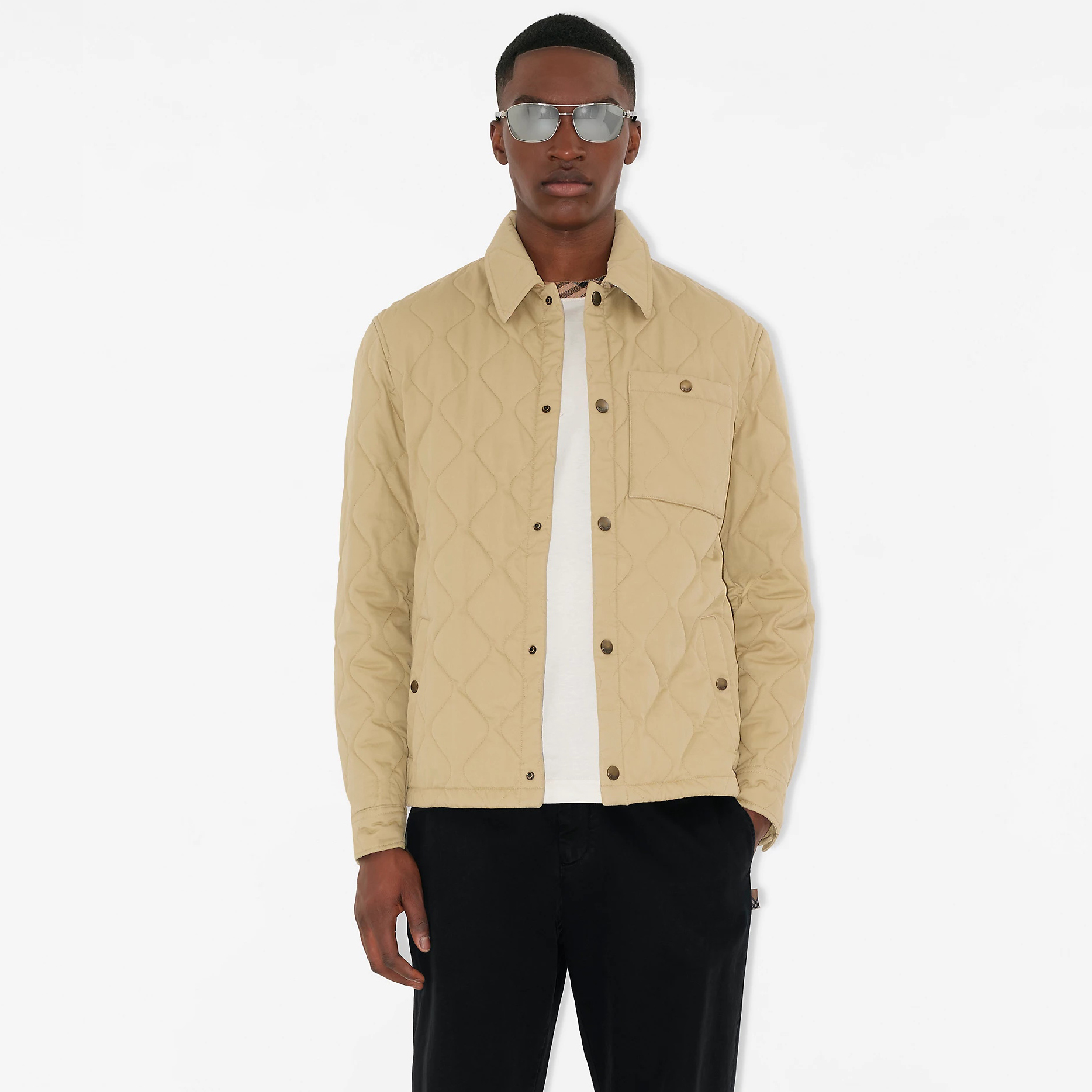 NIGO Burberry Men's Spring/Fall Fashion Casual Solid Color Collared Single Breasted Checkered Lined Long Sleeve Jacket #nigo79367