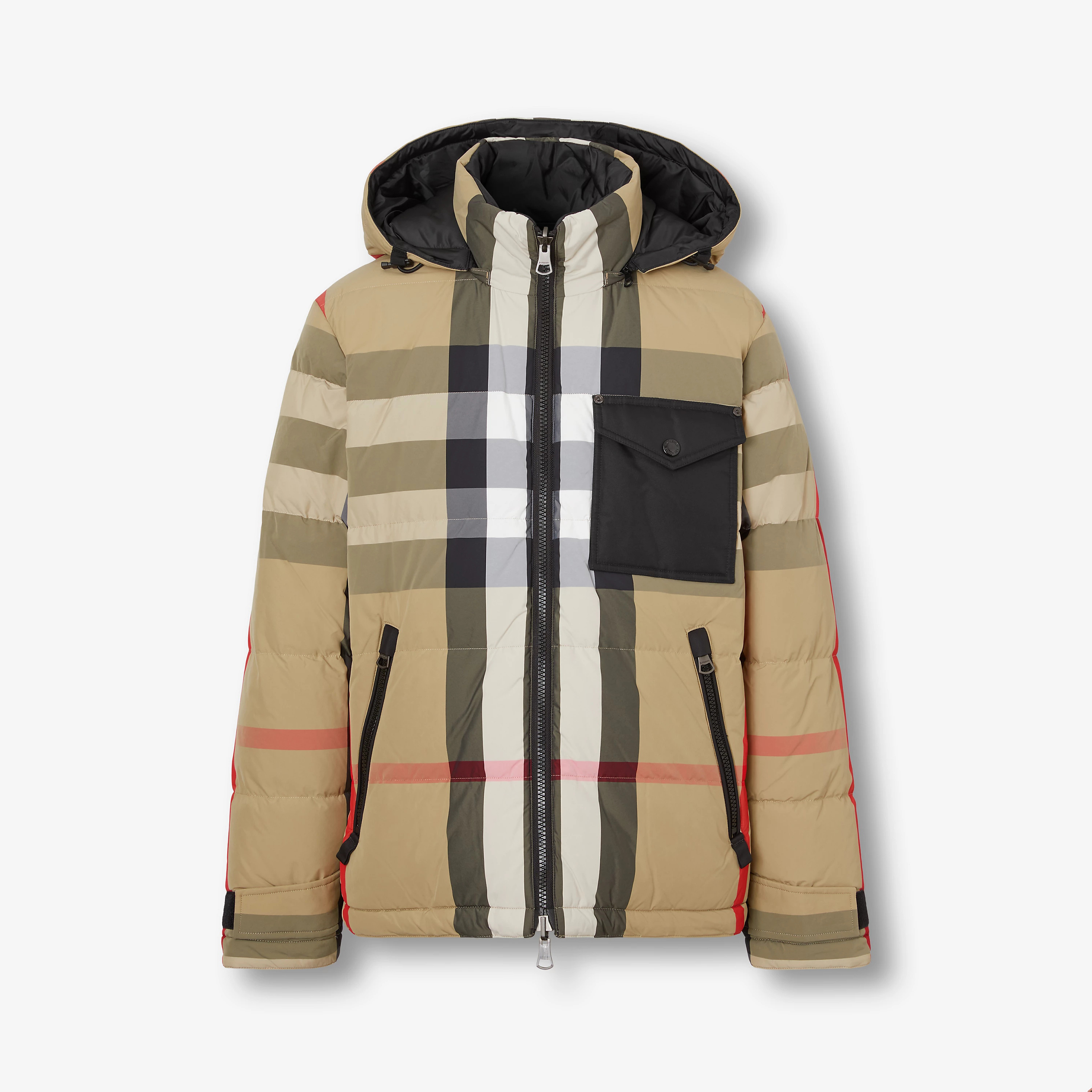 NIGO Burberry Men's Winter Fashion Casual Hooded Zip Up Checkered Reversible Double Sided Recycled Nylon Re:down Jacket #nigo79371