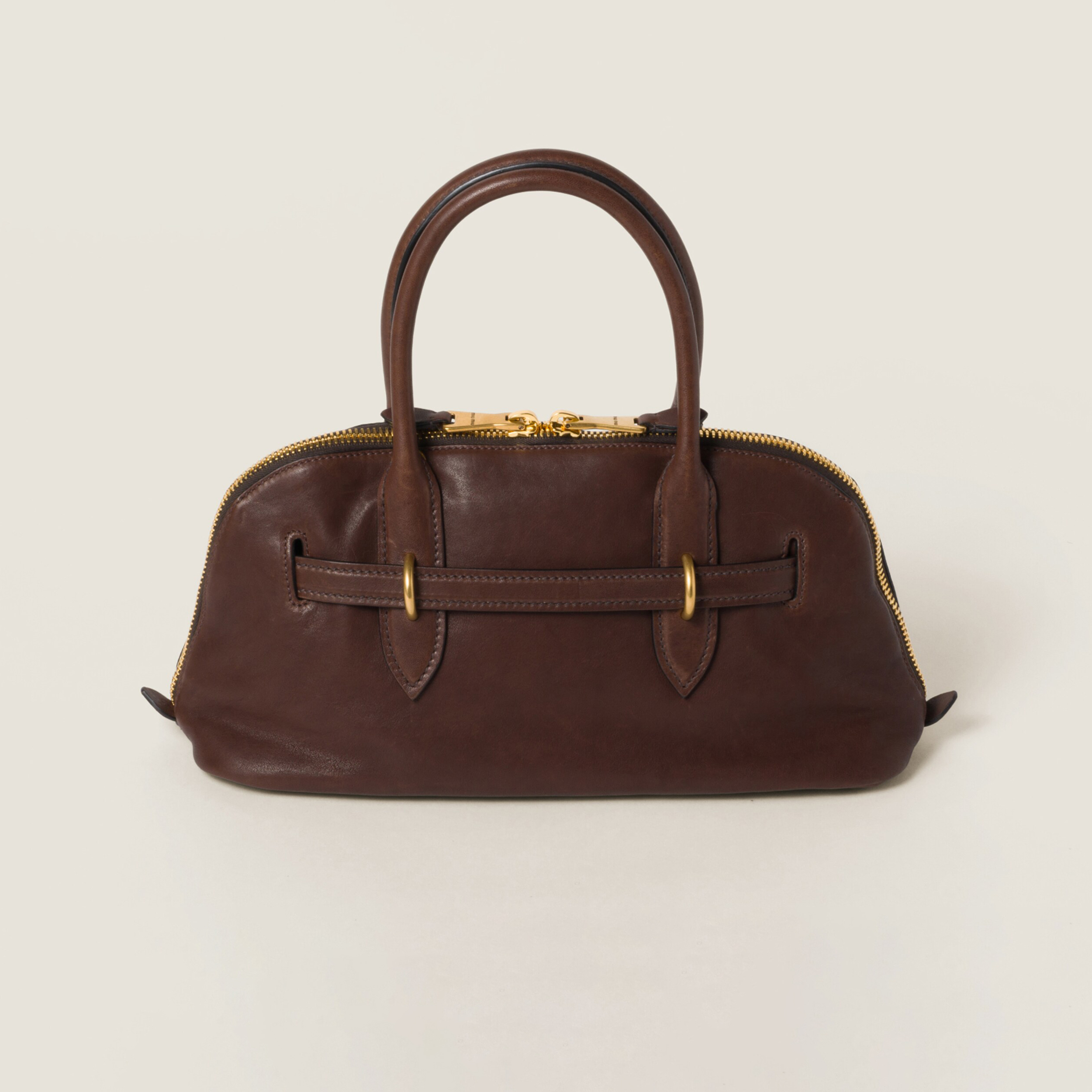 NIGO MiuMiu Aventure Nappa Women's Fashion Classic Solid Color Zipper Leather Vintage Classic Letter Print Shell Handbag Crossbody Bag Bags 5BB168_2BBL_F0NBL_V_OOO #nigo79376