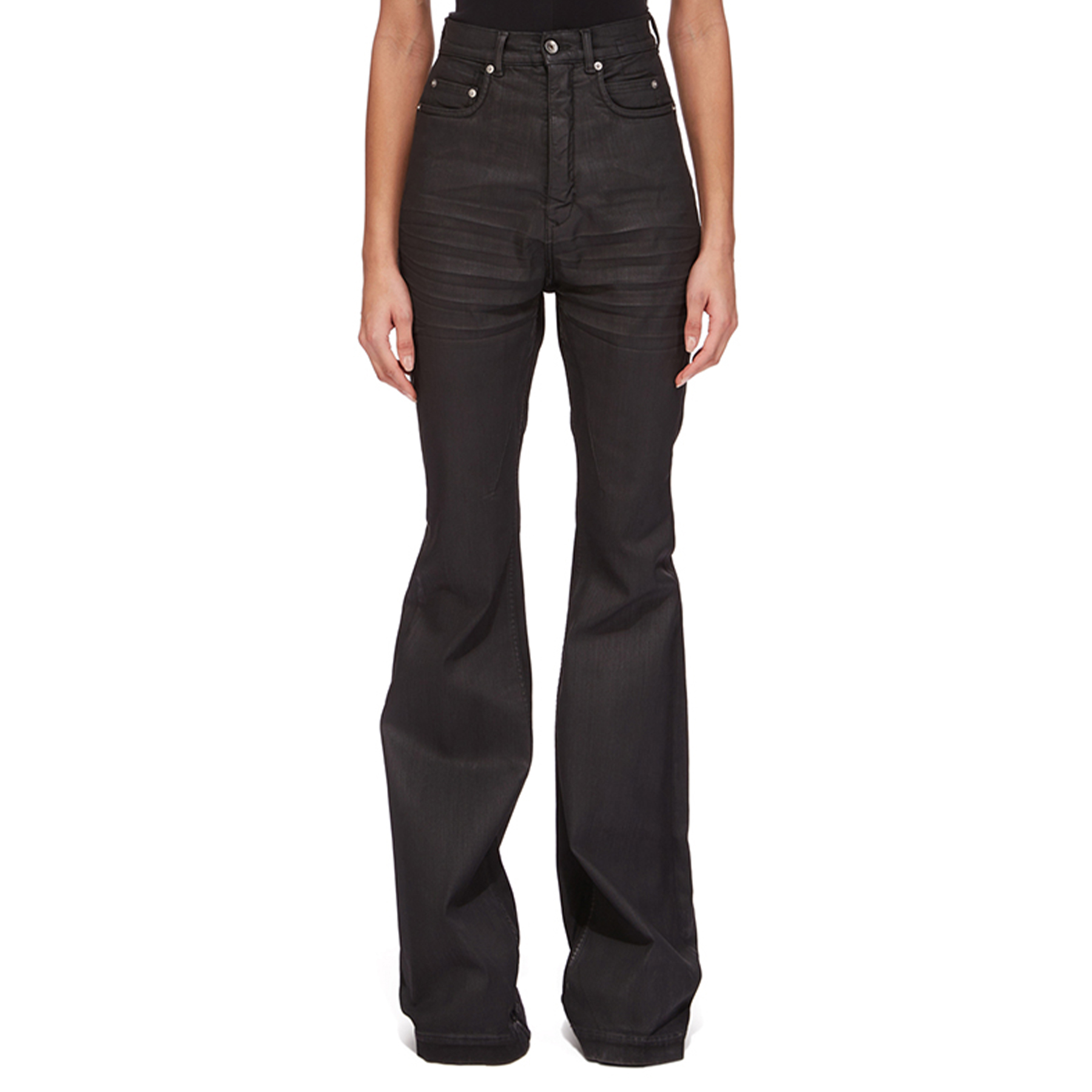 NIGO Rick Owens Men's Fall And Winter Do Old Batik Crease Pleated Flared Pants High Street Casual Black Pants Ngvp #nigo2641