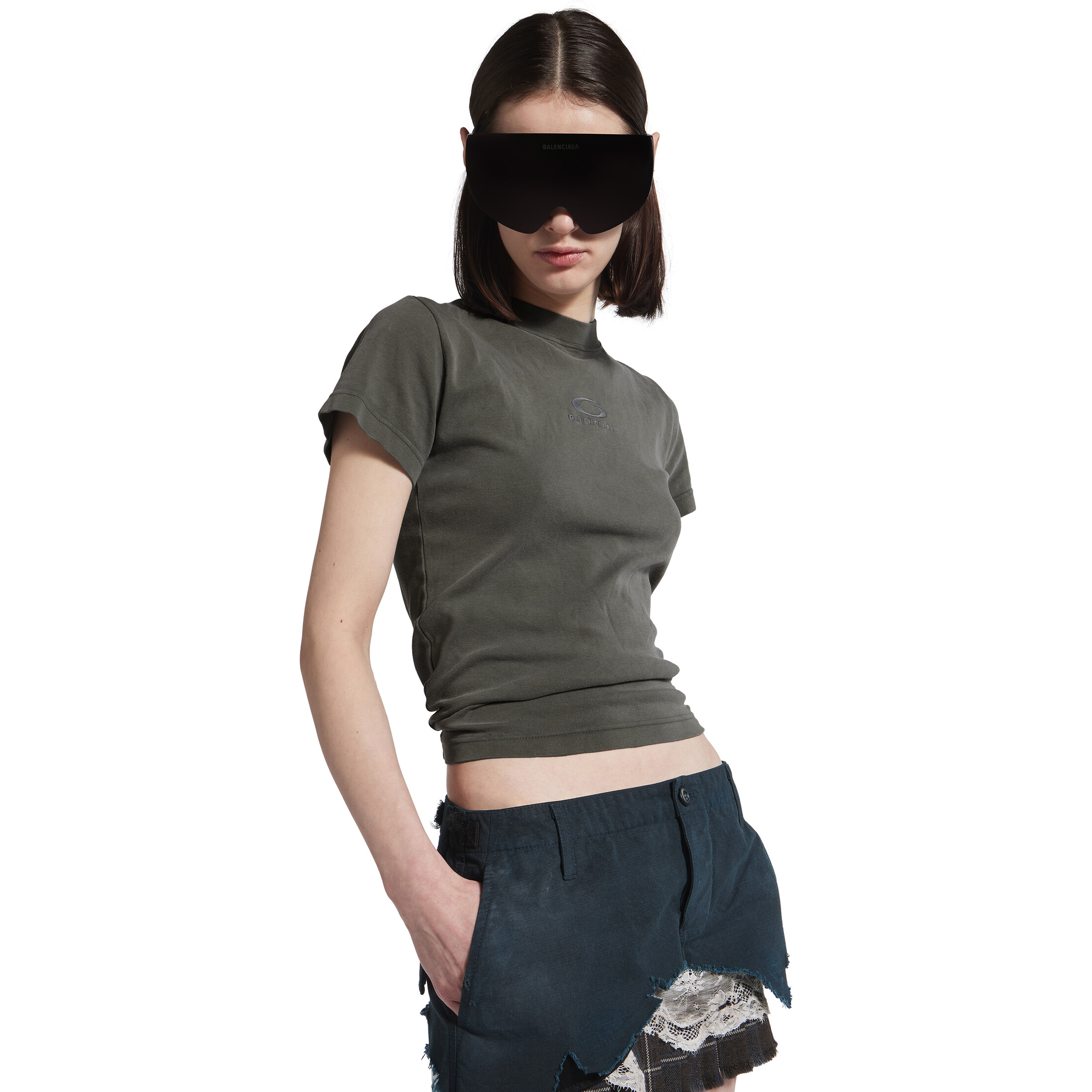 NIGO Balenciaga LOOP SPORTS ICON Men's And Women's Spring/summer Fashion Casual Solid Color Crewneck Pullover Vintage Plain Weave Knit Fabric Distressed Effect Short Sleeve T-shirt #nigo79384