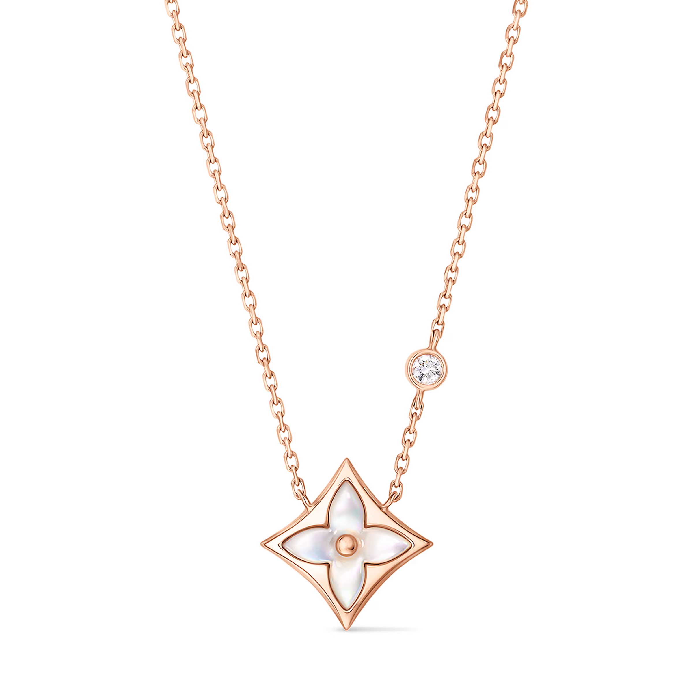 NIGO Louis Vuitton COLOR BLOSSOM BB STAR Women's Fashion Classic Brass With Thick Gold Plating Inlaid With Natural Mother Of Pearl Minimalist Style Necklace Jewelry  Accessories #nigo79394