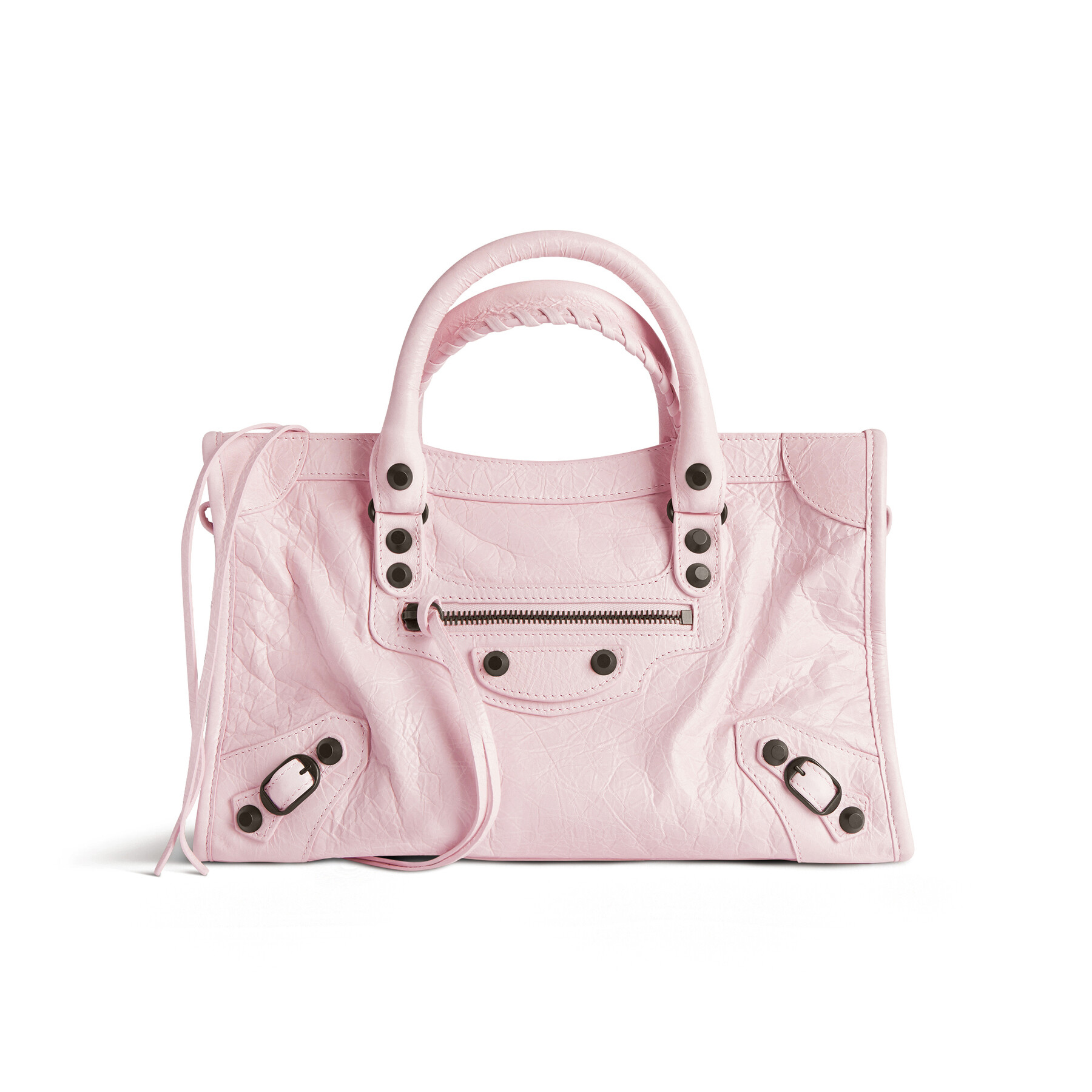 NIGO Balenciaga LE CITY Women's Fashion Classic Leather Solid Color Vintage Zipper Tote Bag Biker Bag Shoulder Bag Crossbody Bag Bags 8114422ABEK5723 #nigo79386