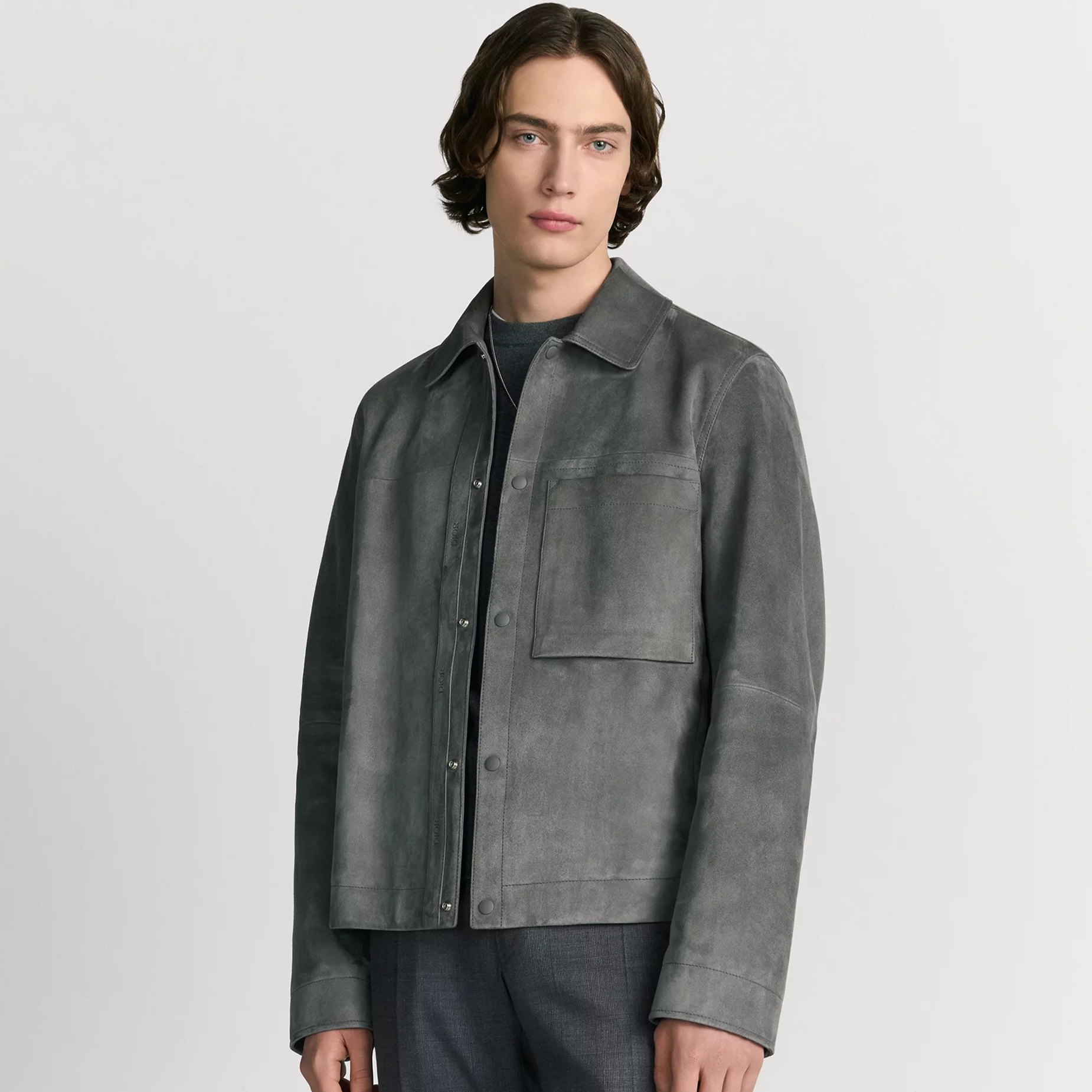 NIGO Dior Men's Embossed Logo Spring/Fall High-Street Collar Solid-Color Single-Breasted Leather Short Jacket Ngvp #nigo2598