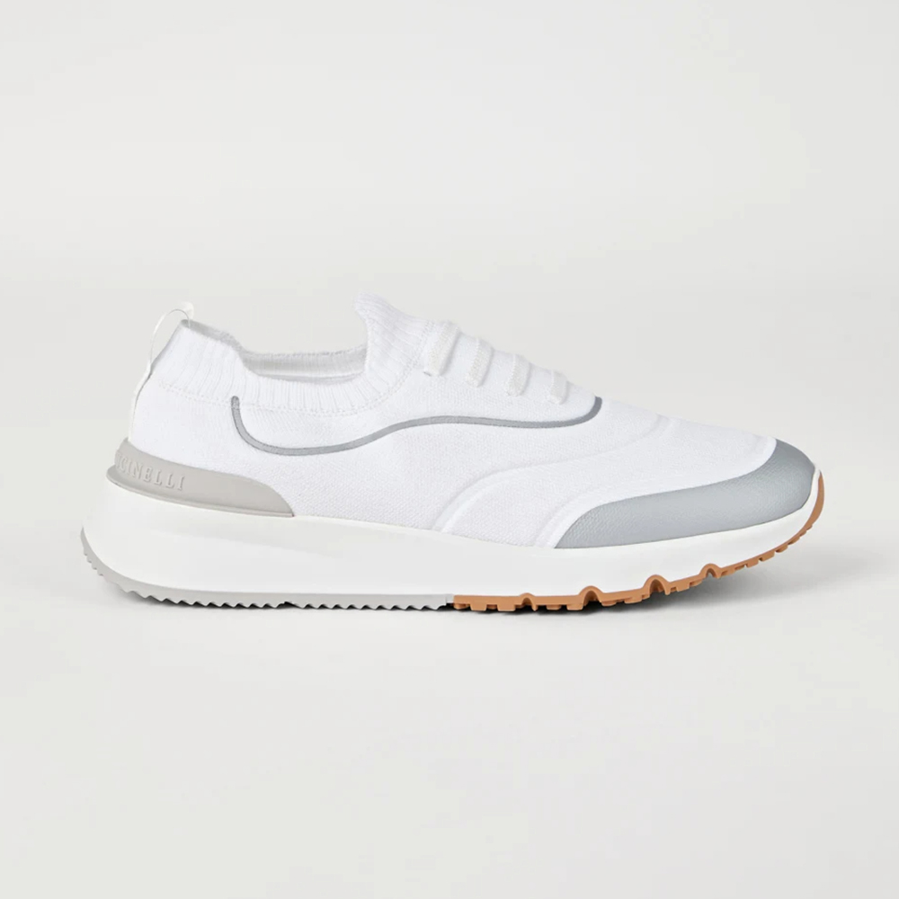 NIGO Brunello Cucinelli Men's Four-Season Techno Cotton Knit Runners With Heat-Bonded Details Solid-Color Low-Top Thick-Sole Sneakers Casual Shoes Ngvp #nigo2712