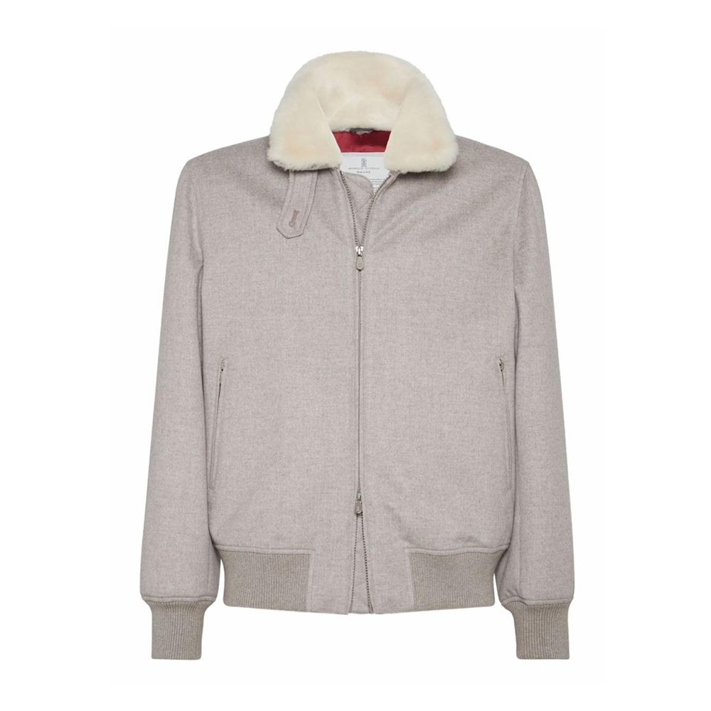 NIGO Brunello Cucinelli Men's Fall/Winter Solid-Color Cashmere Lapel Pilot Jacket Loose-Fit Long-Sleeve Outerwear Ngvp #nigo2713