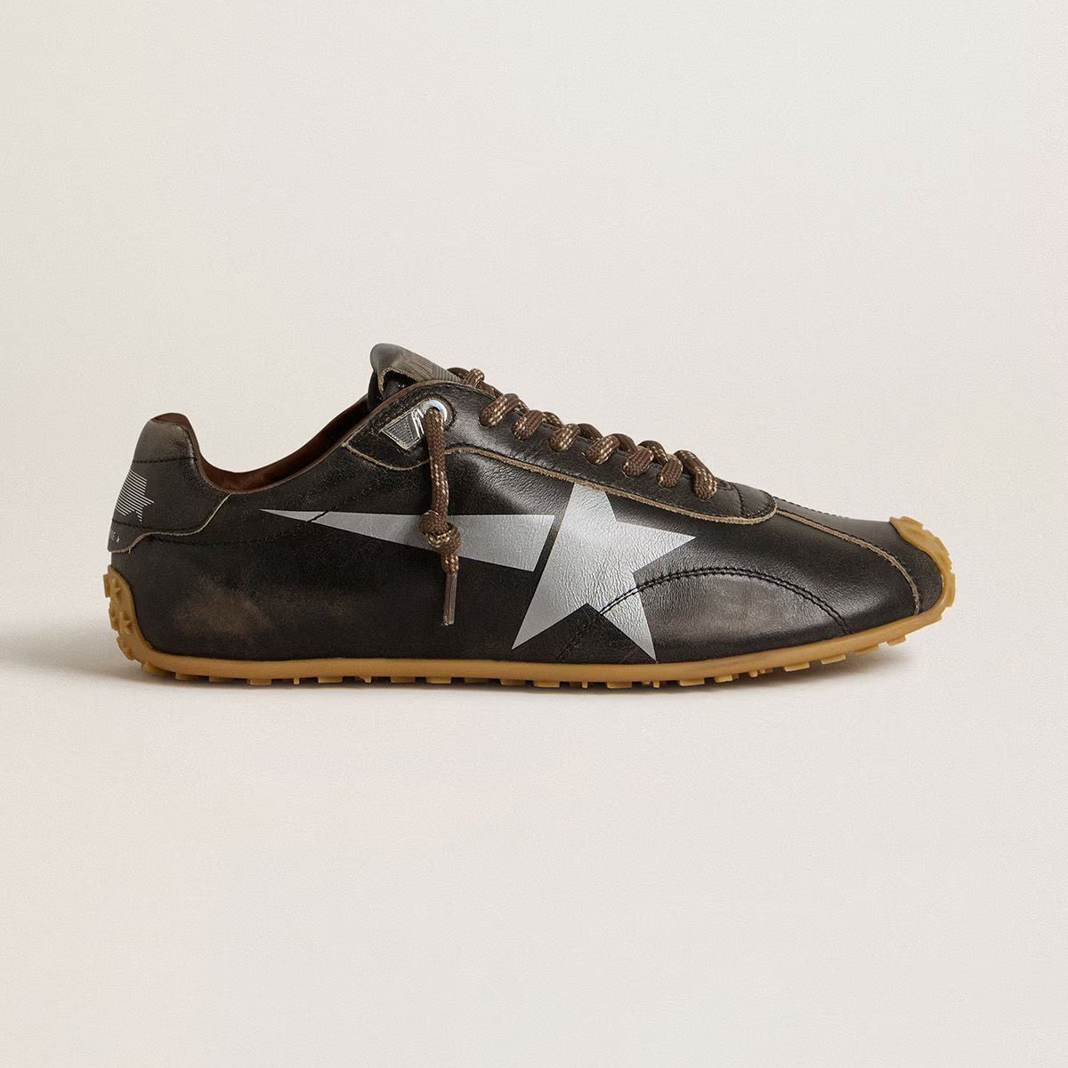 NIGO Golden Goose Women's Spring/Fall Fashion Casual Round Toe Lace Up Flat Low Top Nylon Leather Blend Retro Star Decorated Marathon Series Sneakers Shoes #nigo79381