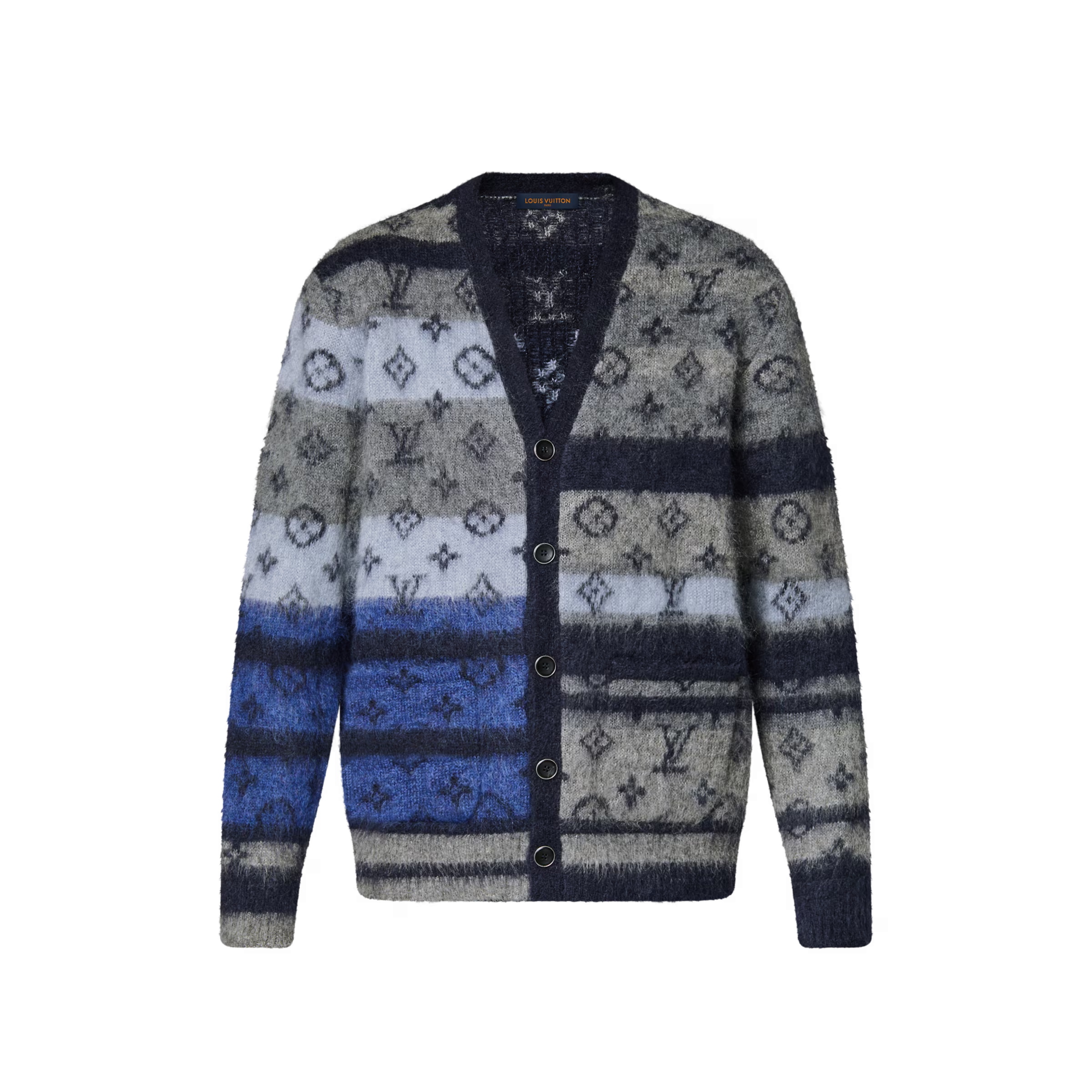 NIGO Louis Vuitton MONOGRAM Men's Fall/Winter Fashion Casual V Neck Single Button Classic Print Oversized Sweater Cardigan #nigo79411